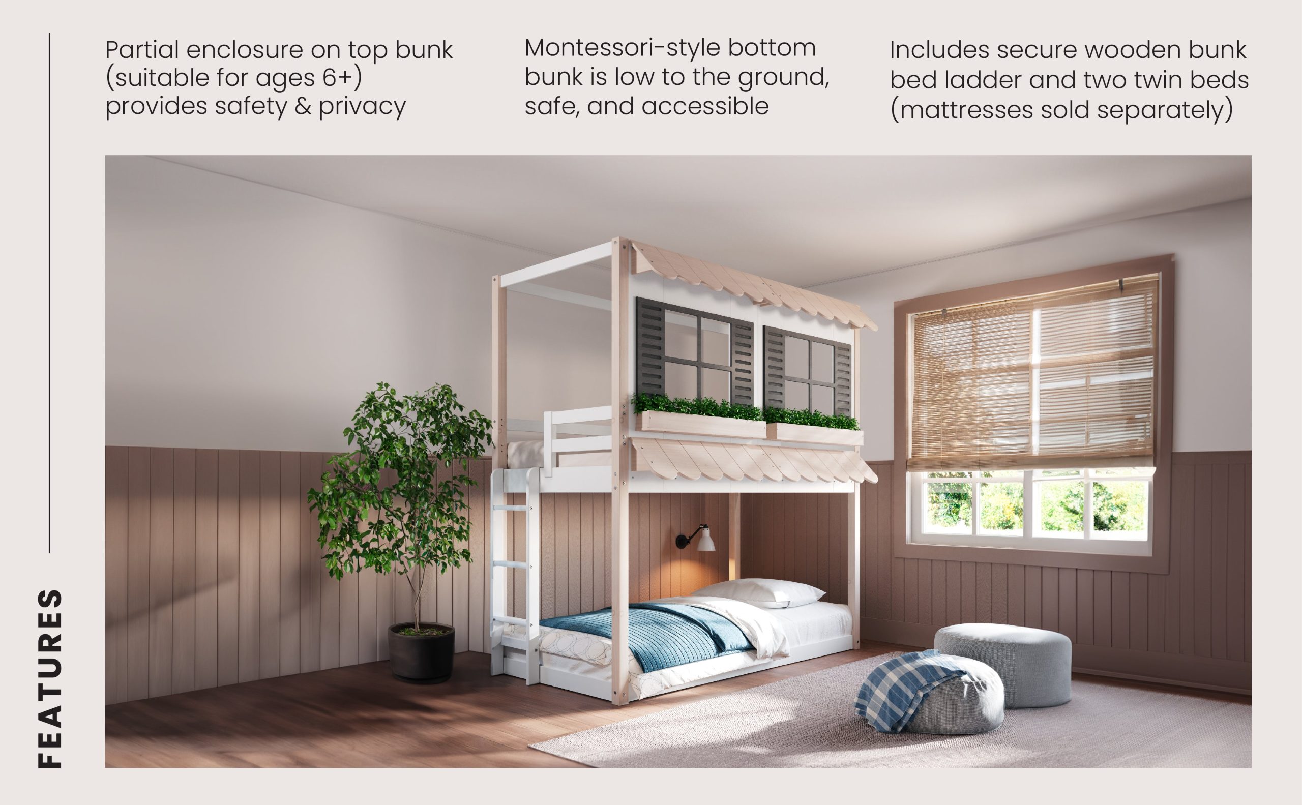 Garden Cottage Twin over Twin Bunk Bed - Image 15