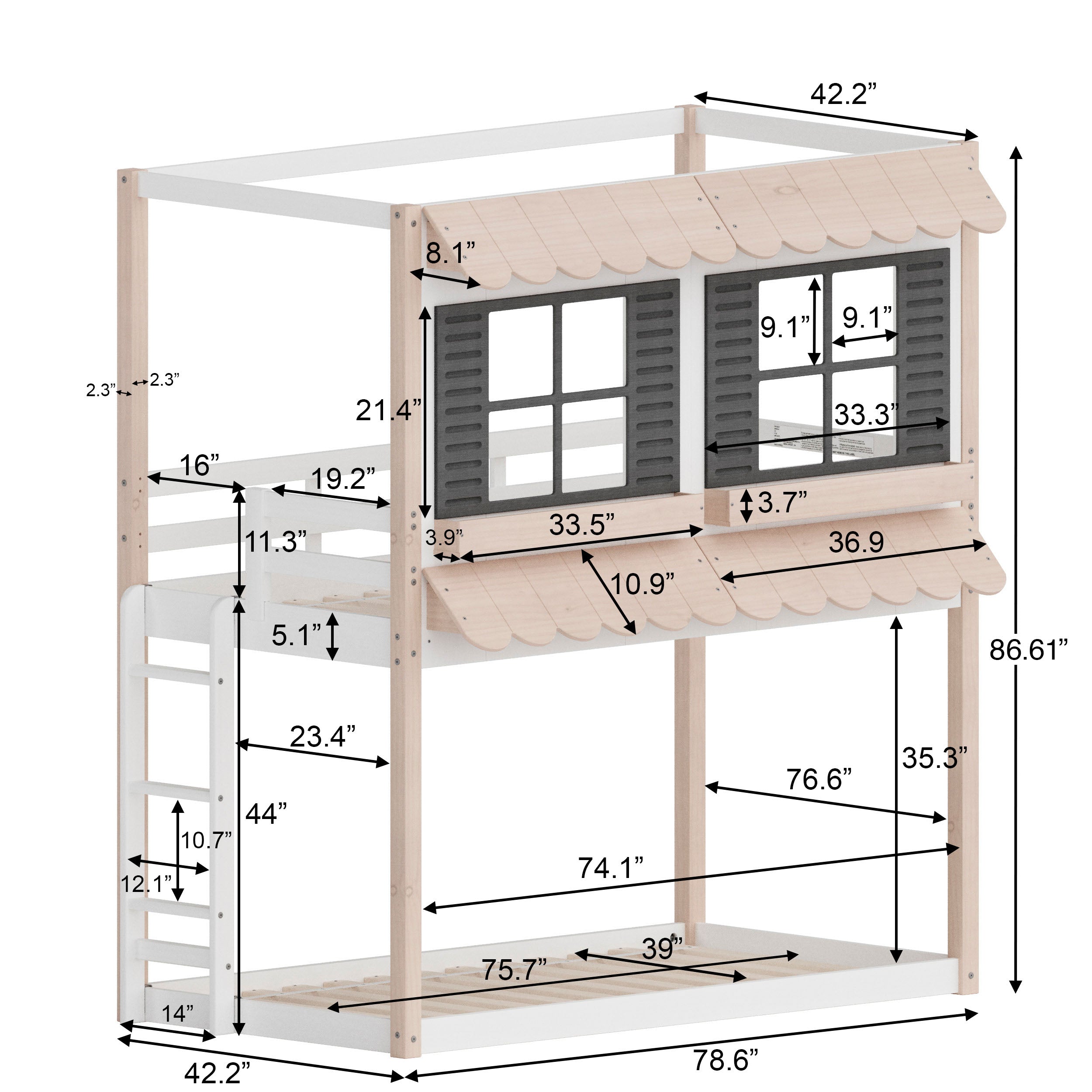 Garden Cottage Twin over Twin Bunk Bed - Image 3