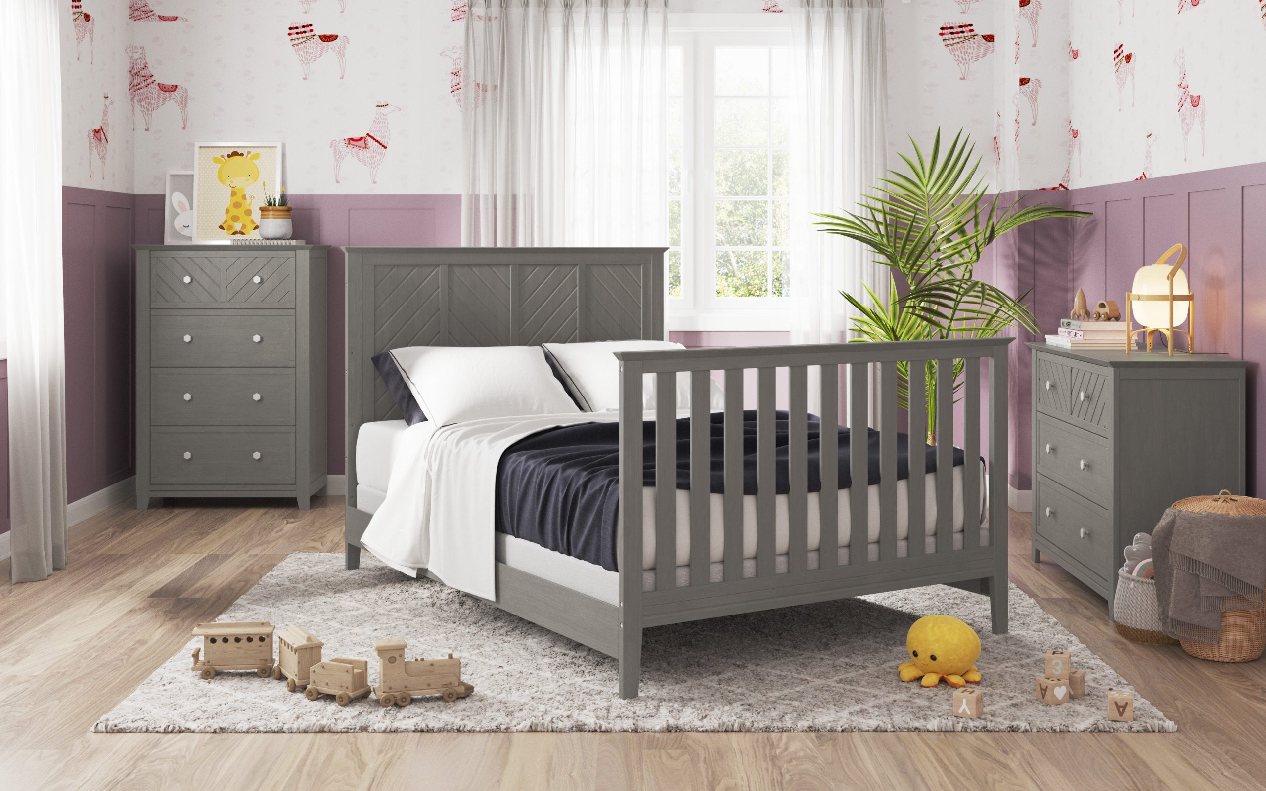 Atwood 4-in-1 Convertible Crib. Lunar Gray - Image 5