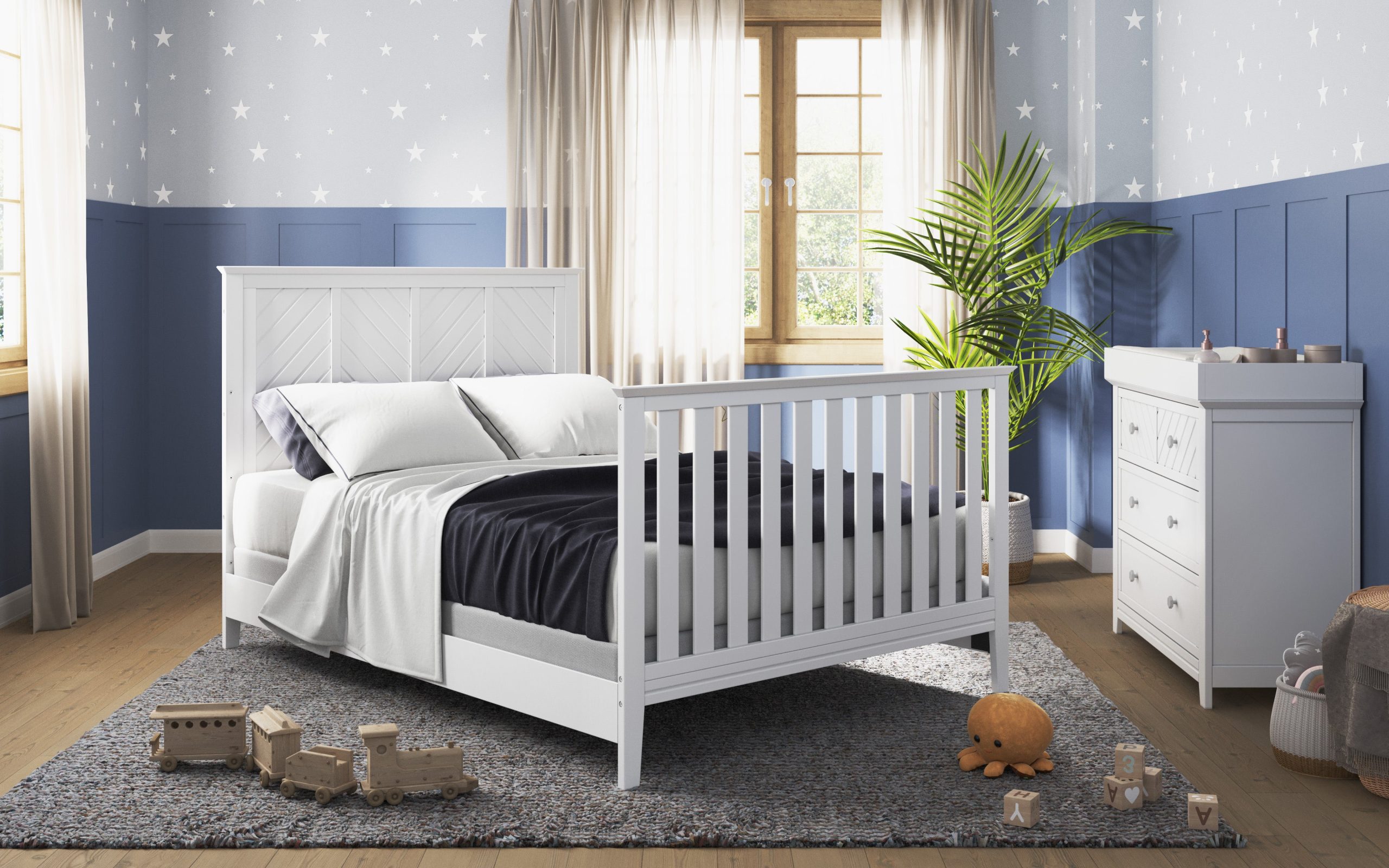 F06401 - Full-Size Bed Rails. Matte White - Image 9