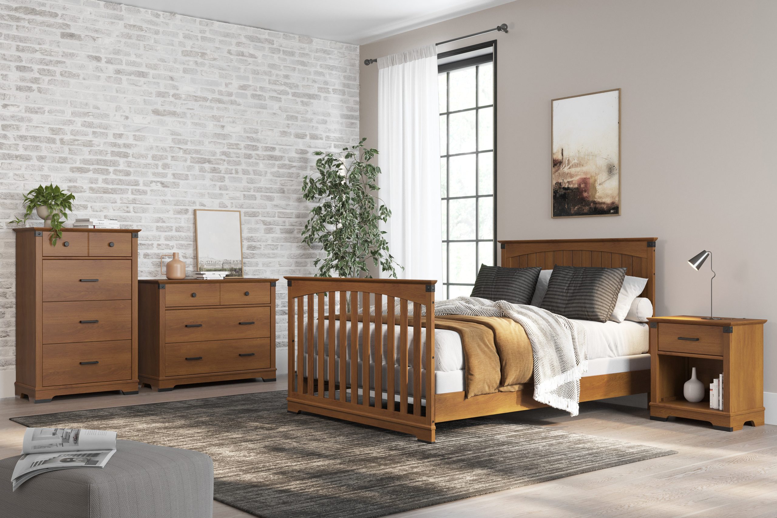 Redmond Full Panel 4-in-1 Convertible Crib. Coach Cherry - Image 5
