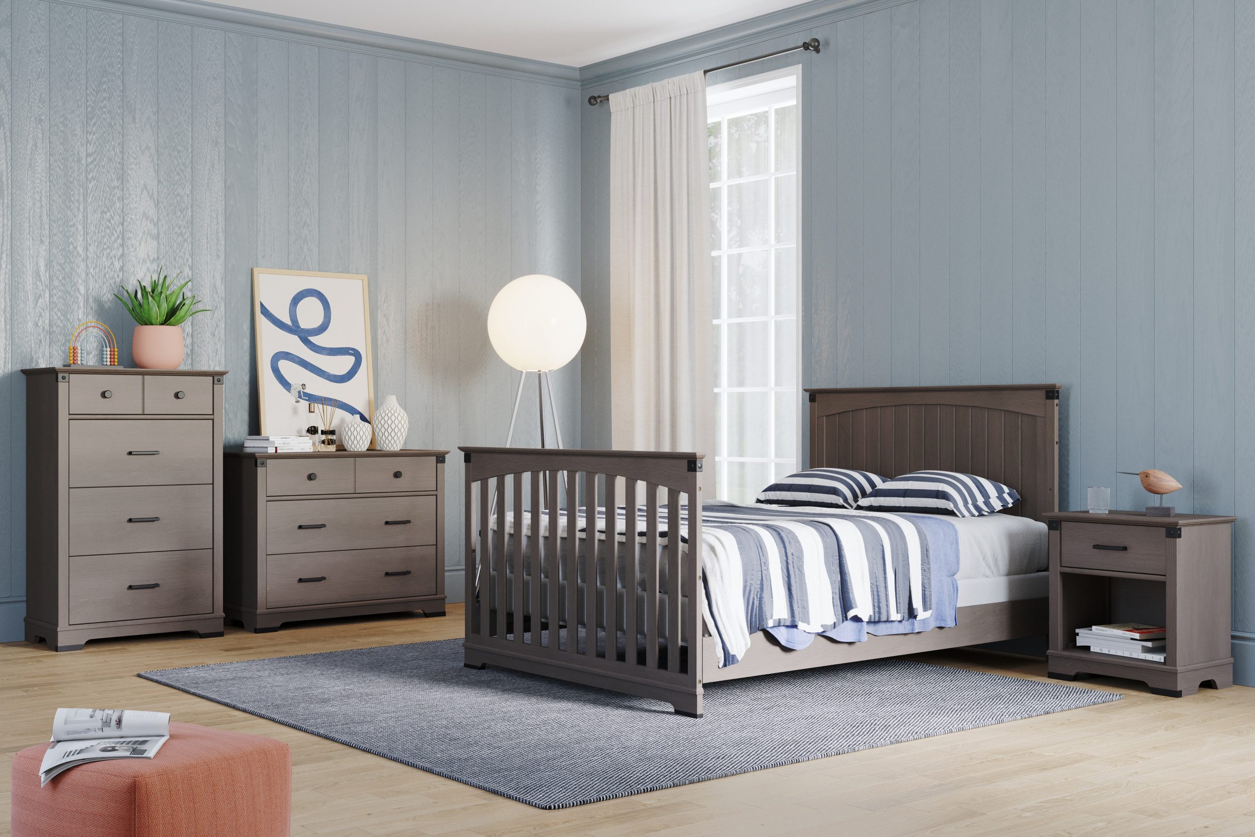 Redmond Full Panel 4-in-1 Convertible Crib. Dapper Gray - Image 5