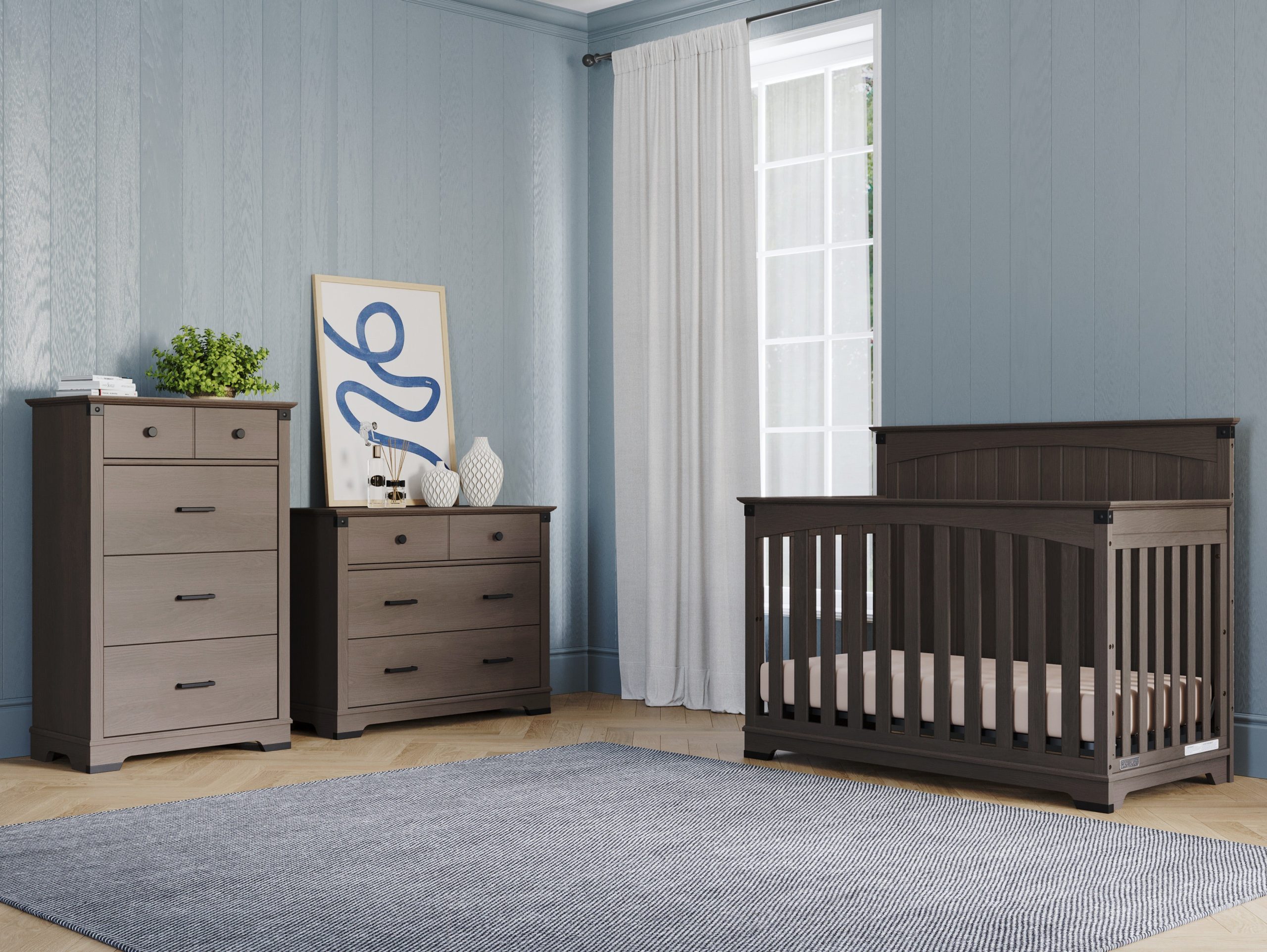 Redmond Full Panel 4-in-1 Convertible Crib. Dapper Gray - Image 2