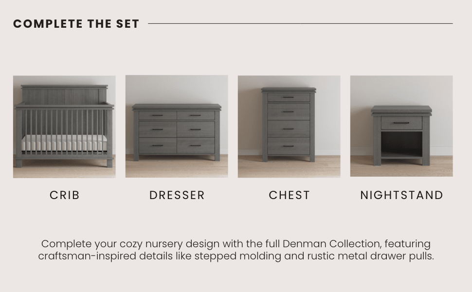 Denman Double Dresser. Midnight Gray - Image 6