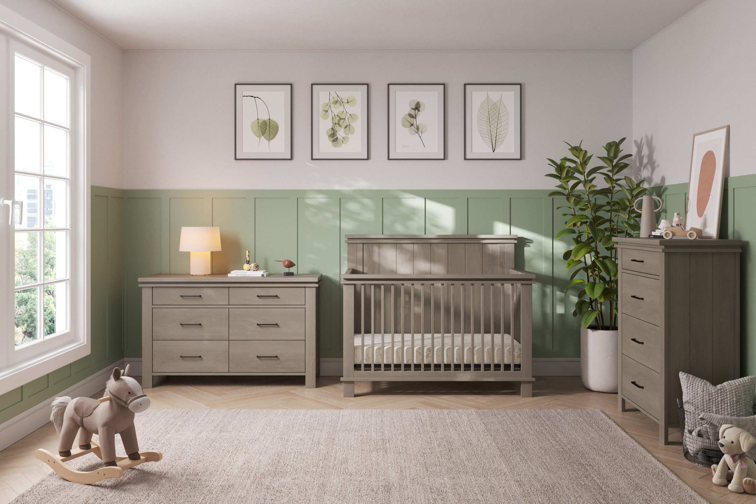 Denman 4-in-1 Convertible Crib. Crescent Gray - Image 2