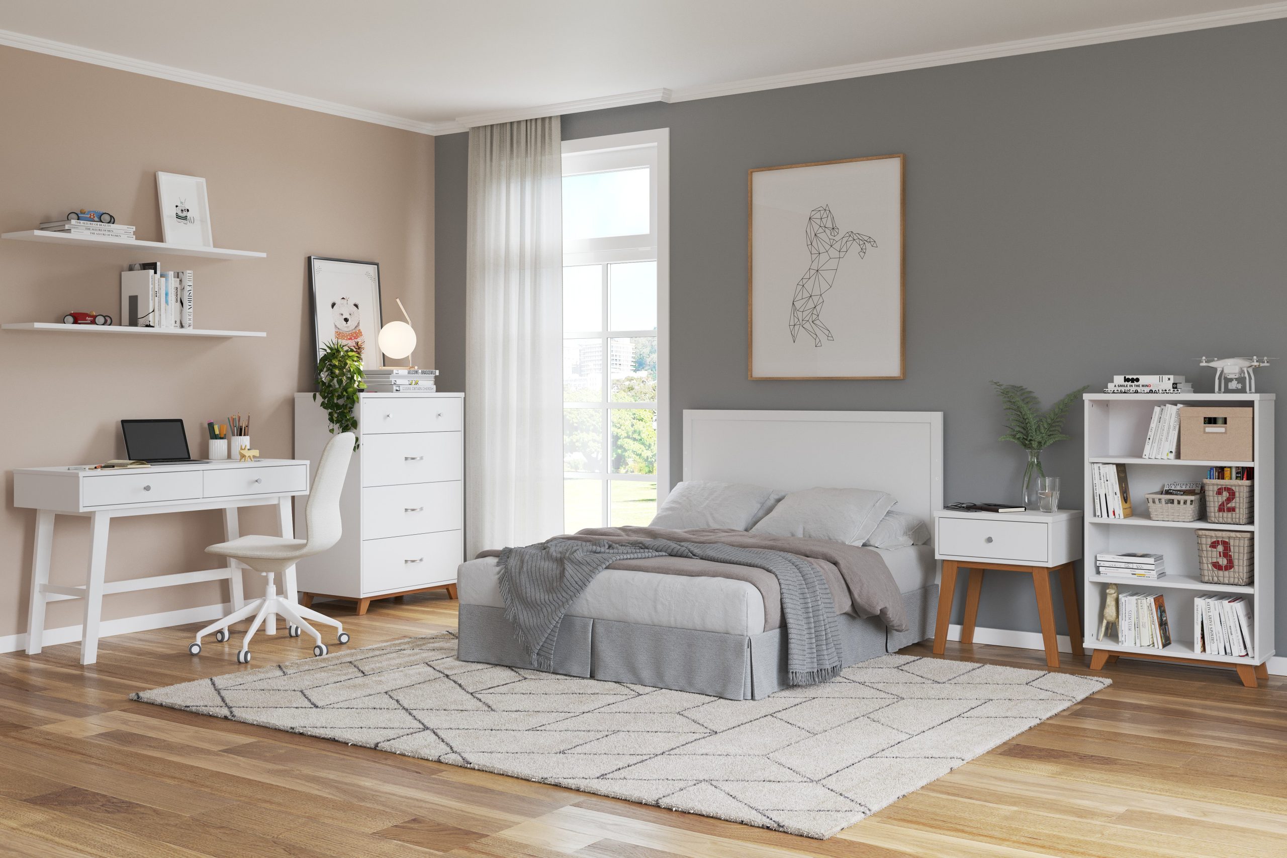Soho Nightstand. White/Natural - Image 15