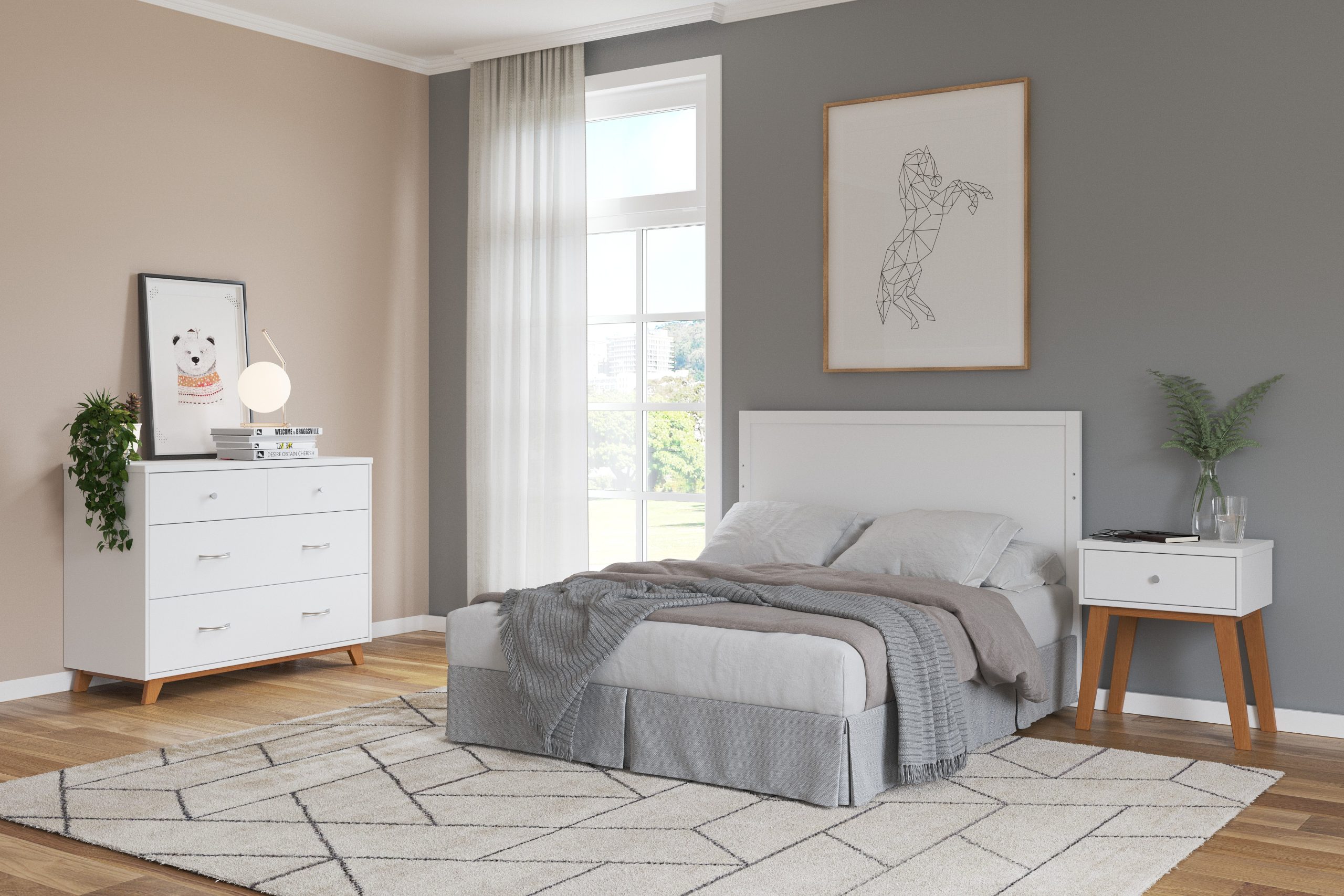 Soho Nightstand. White/Natural - Image 9