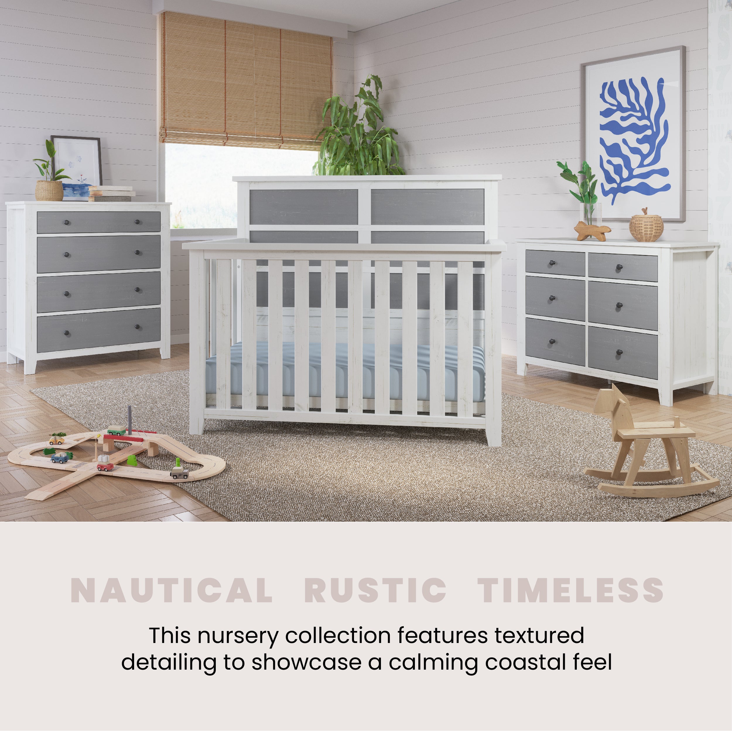 Ocean Grove Double Dresser. White/Gray - Image 7