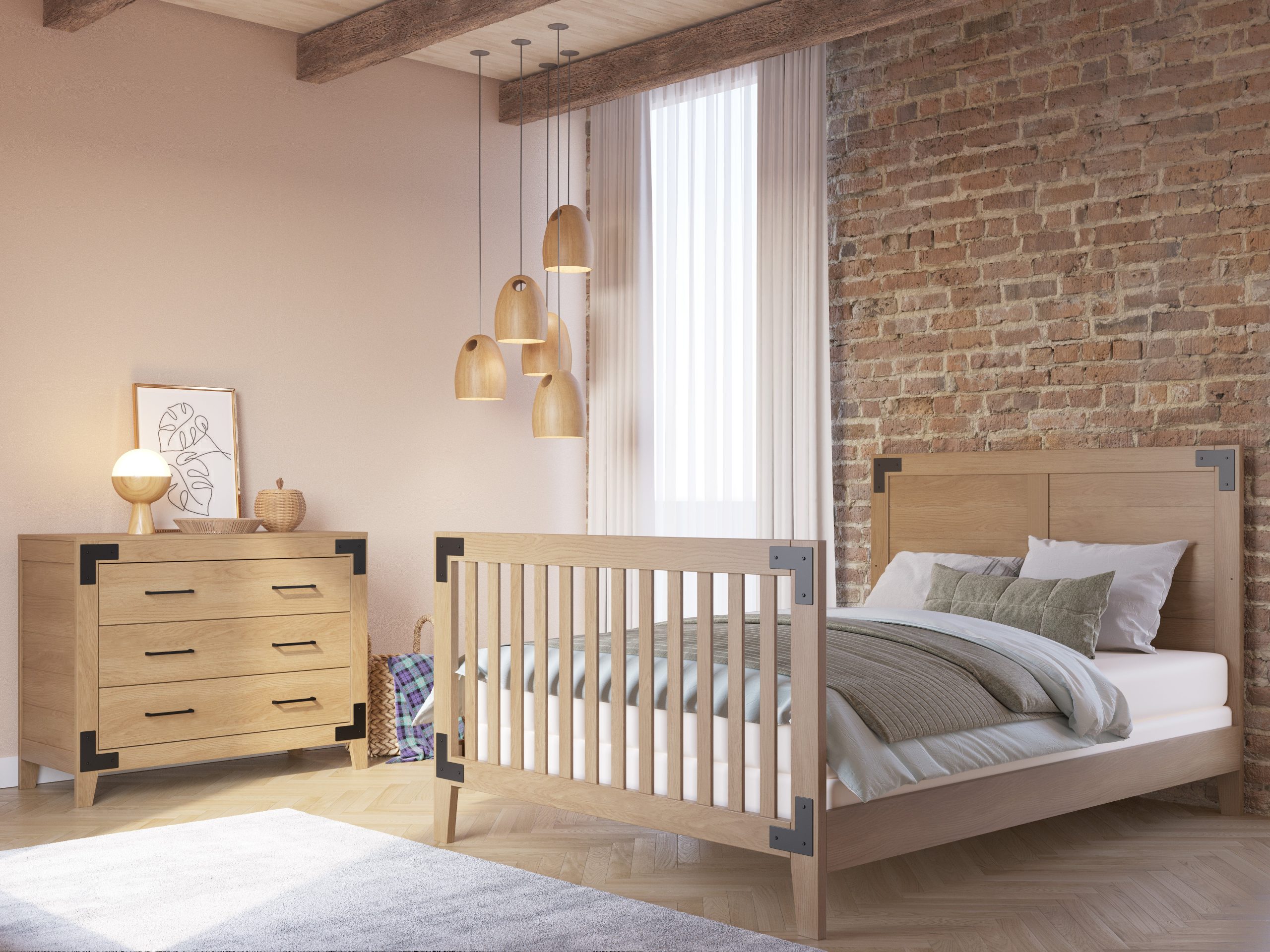 Lucas 4-in-1 Convertible Crib. Nutmeg - Image 5