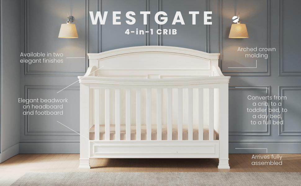 Westgate 4-in-1 Convertible Crib. Vintage Linen - Image 18