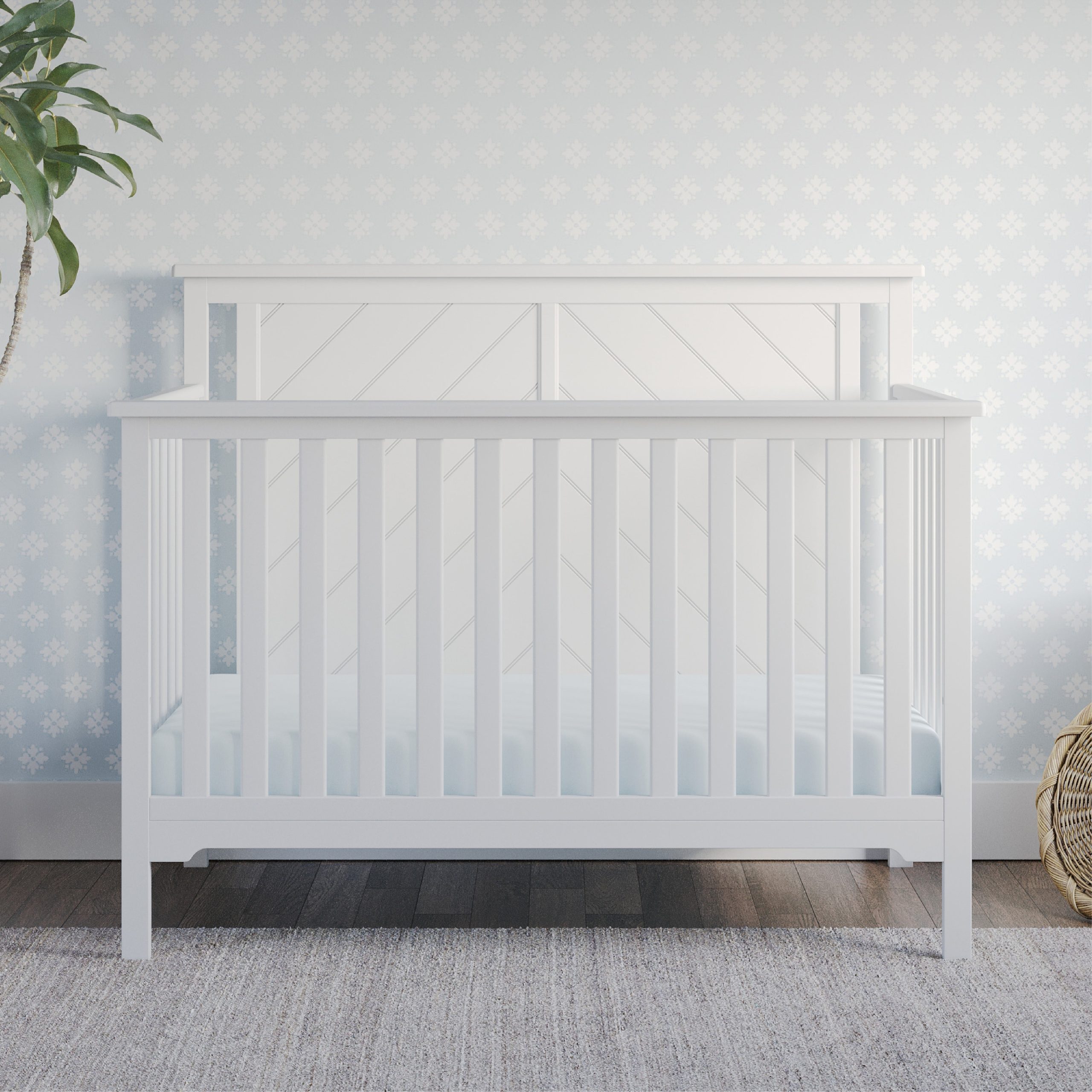 Hampton Flat Top 4-in-1 Convertible Crib. Matte White - Image 9