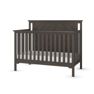 Hampton Flat Top 4-in-1 Convertible Crib. Dapper Gray