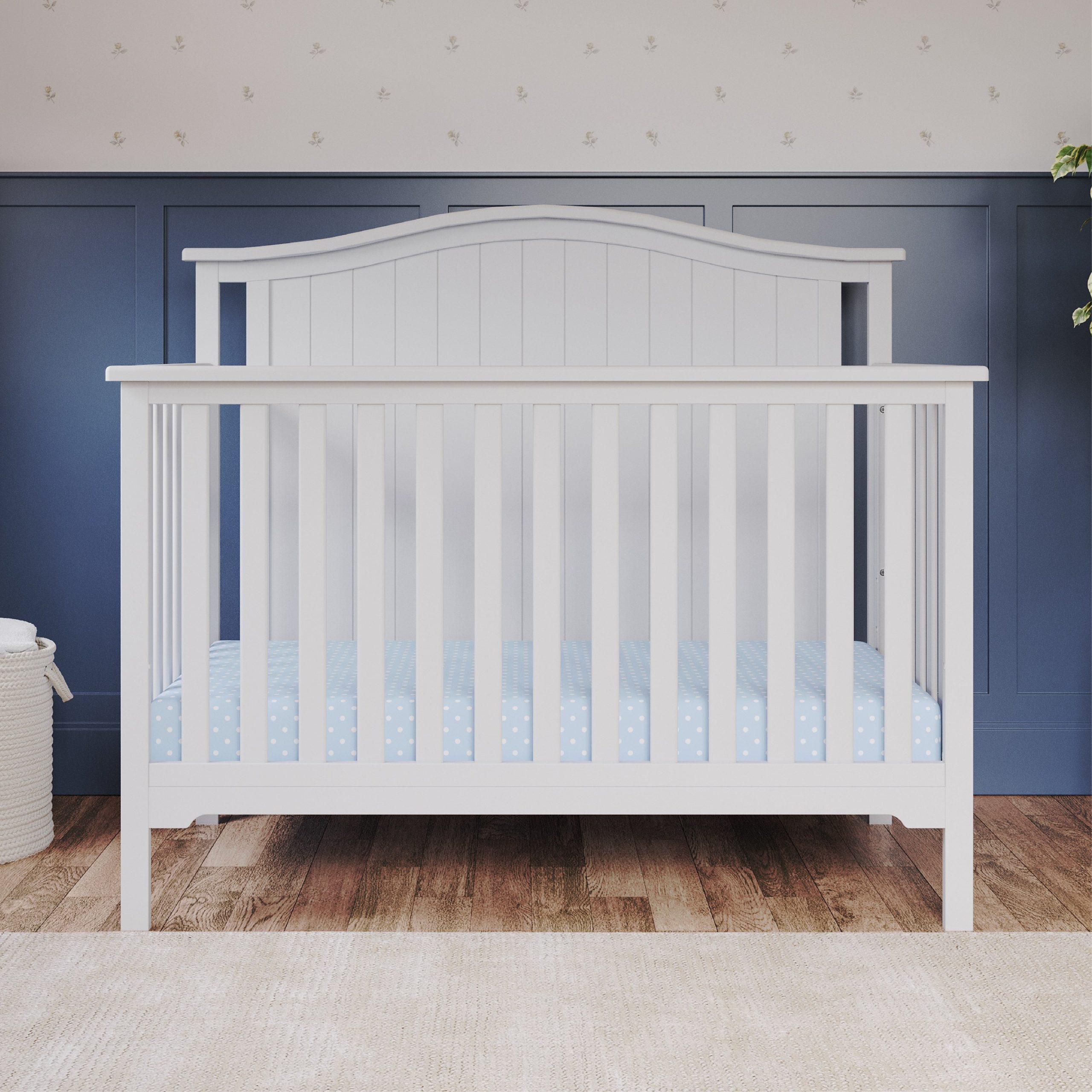 Hampton Arch Top 4-in-1 Convertible Crib. Matte White - Image 9