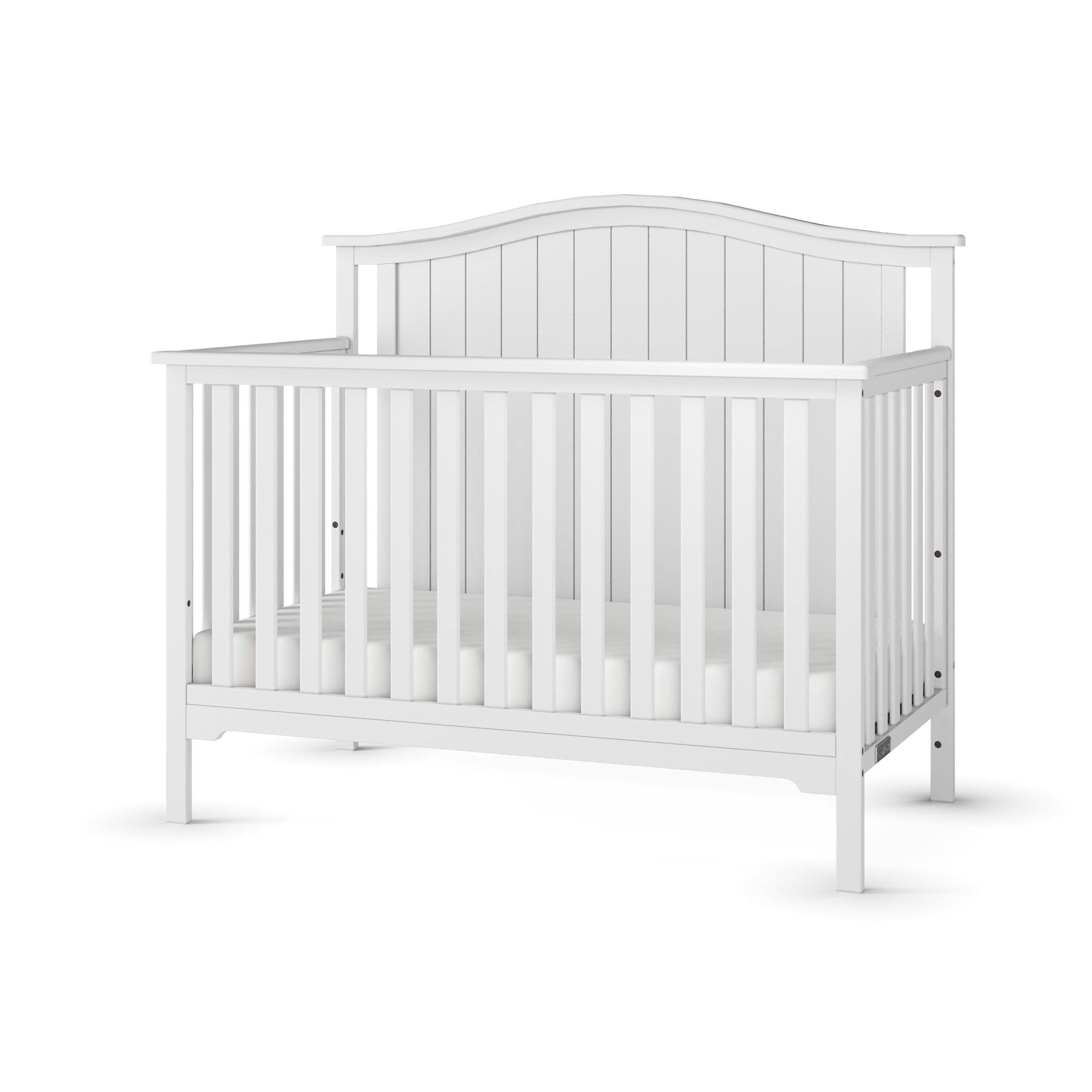 Hampton Arch Top 4-in-1 Convertible Crib. Matte White