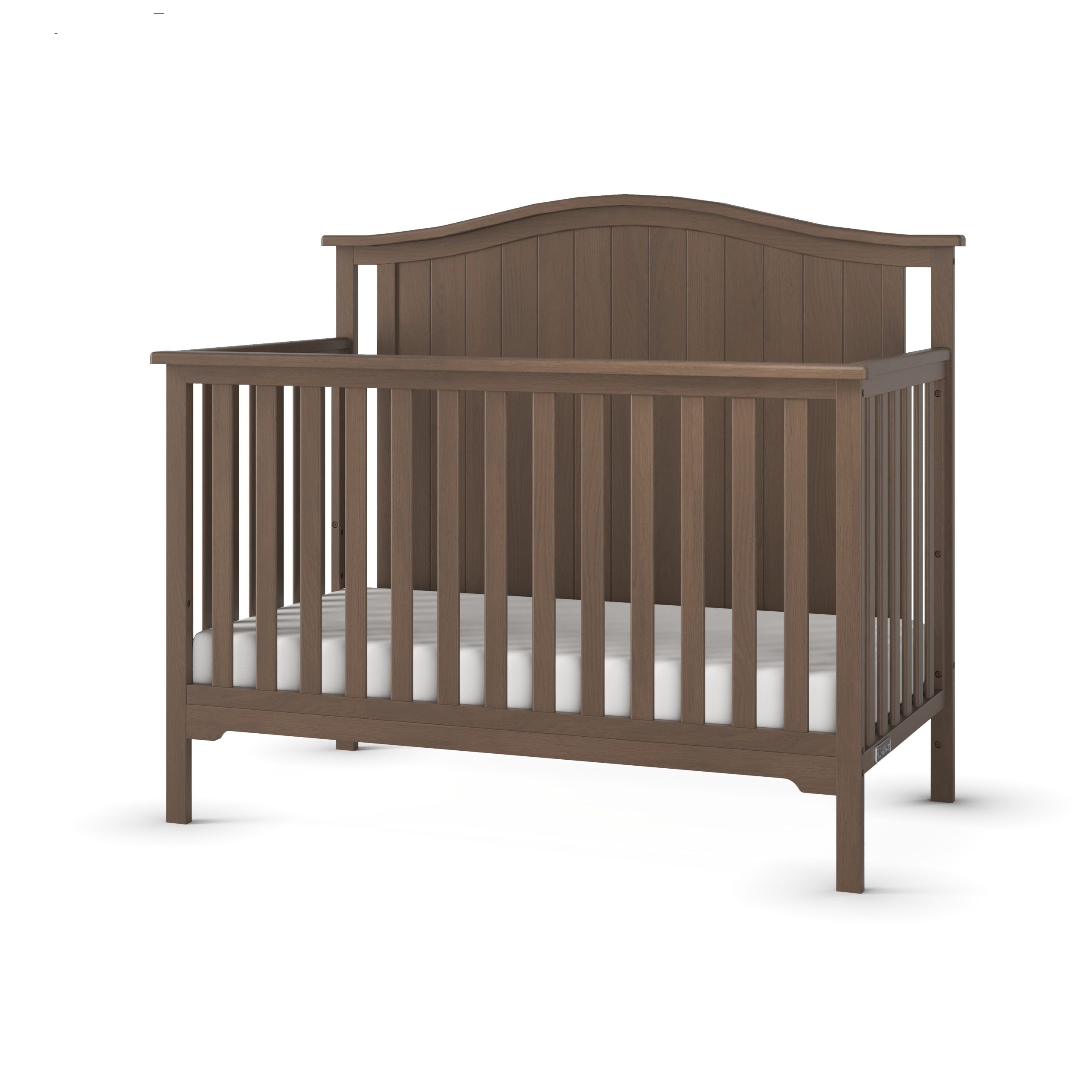 Hampton Arch Top 4-in-1 Convertible Crib. Dusty Heather