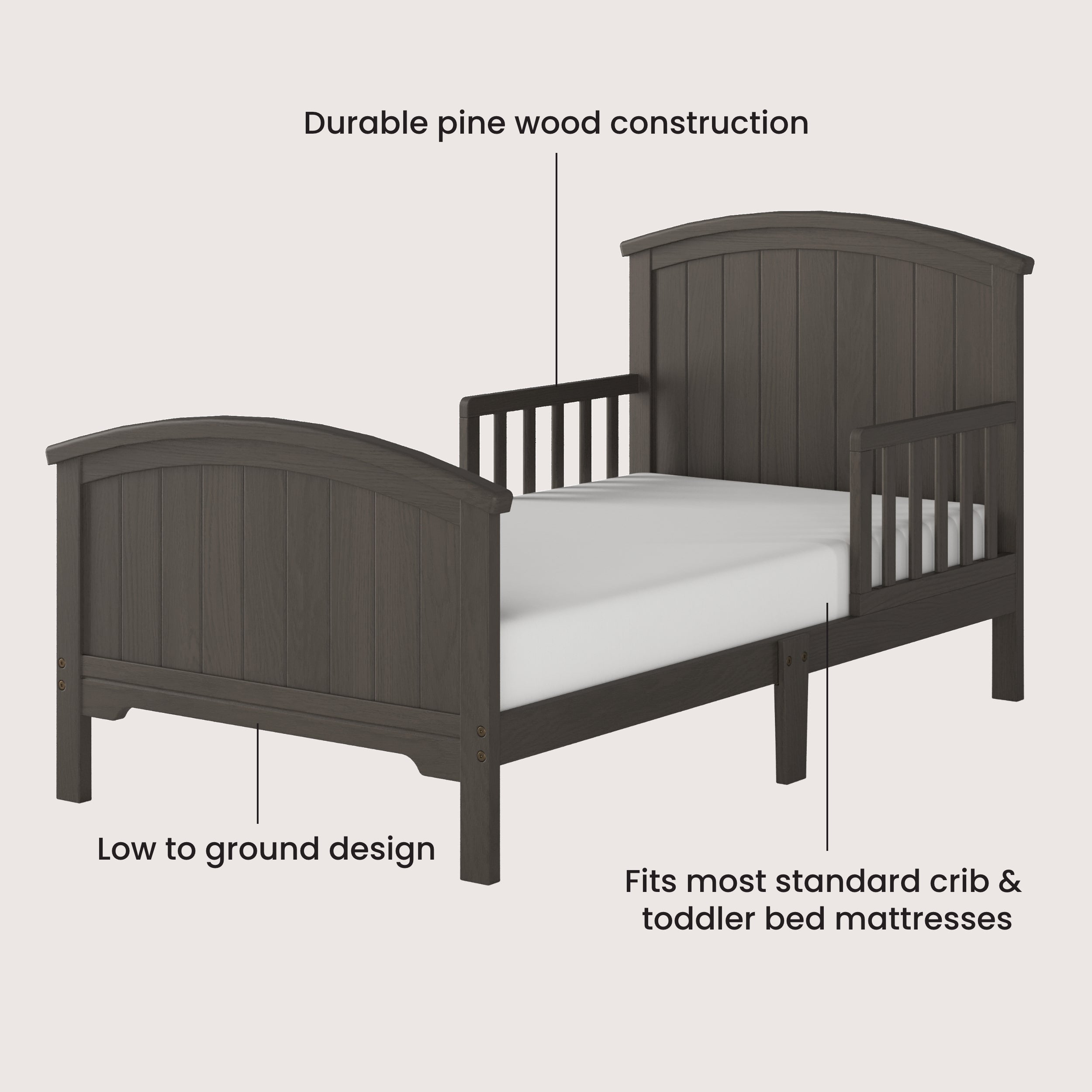 Hampton Toddler Bed. Dapper Gray - Image 14