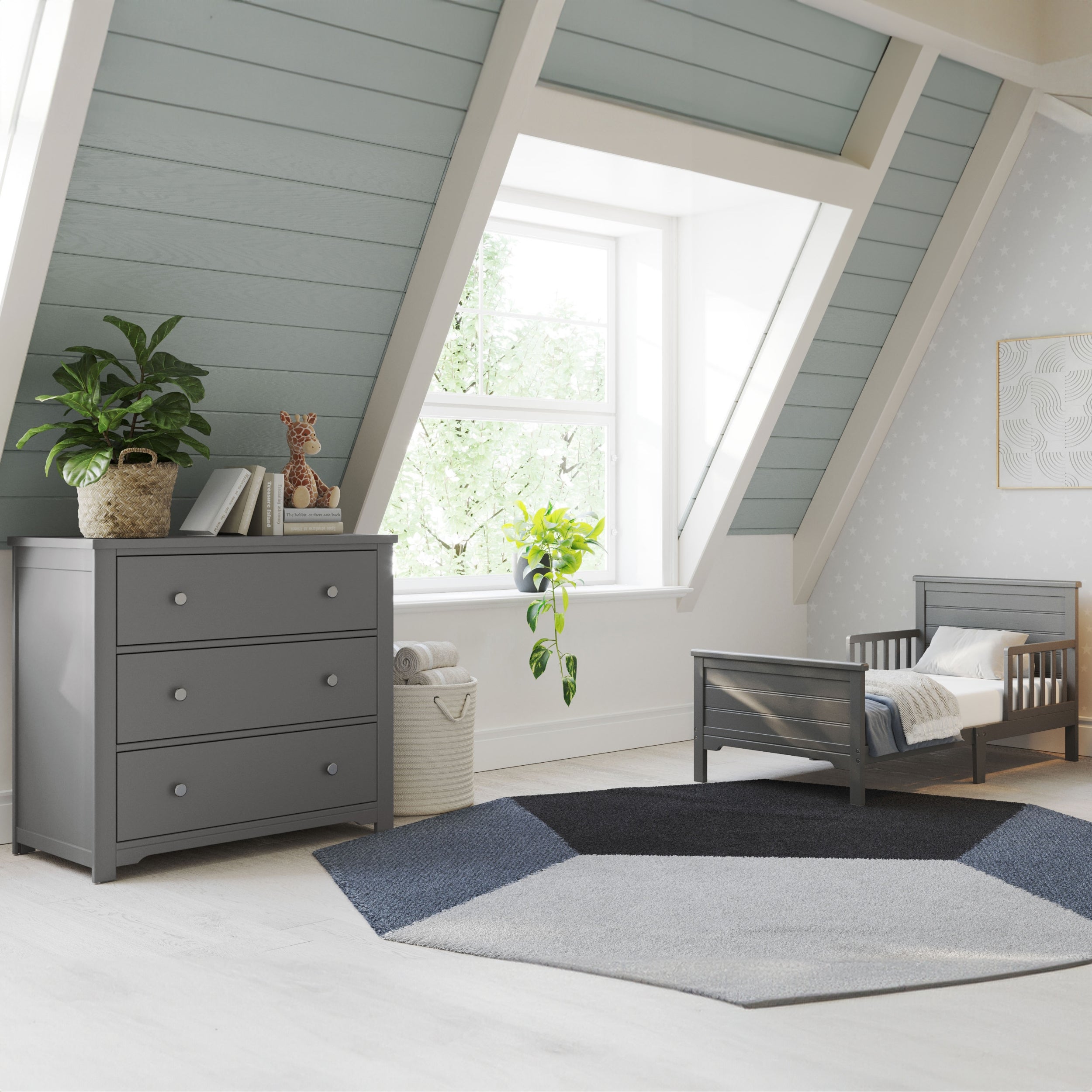 Woodland Toddler Bed. Brushed Pebble - Image 8