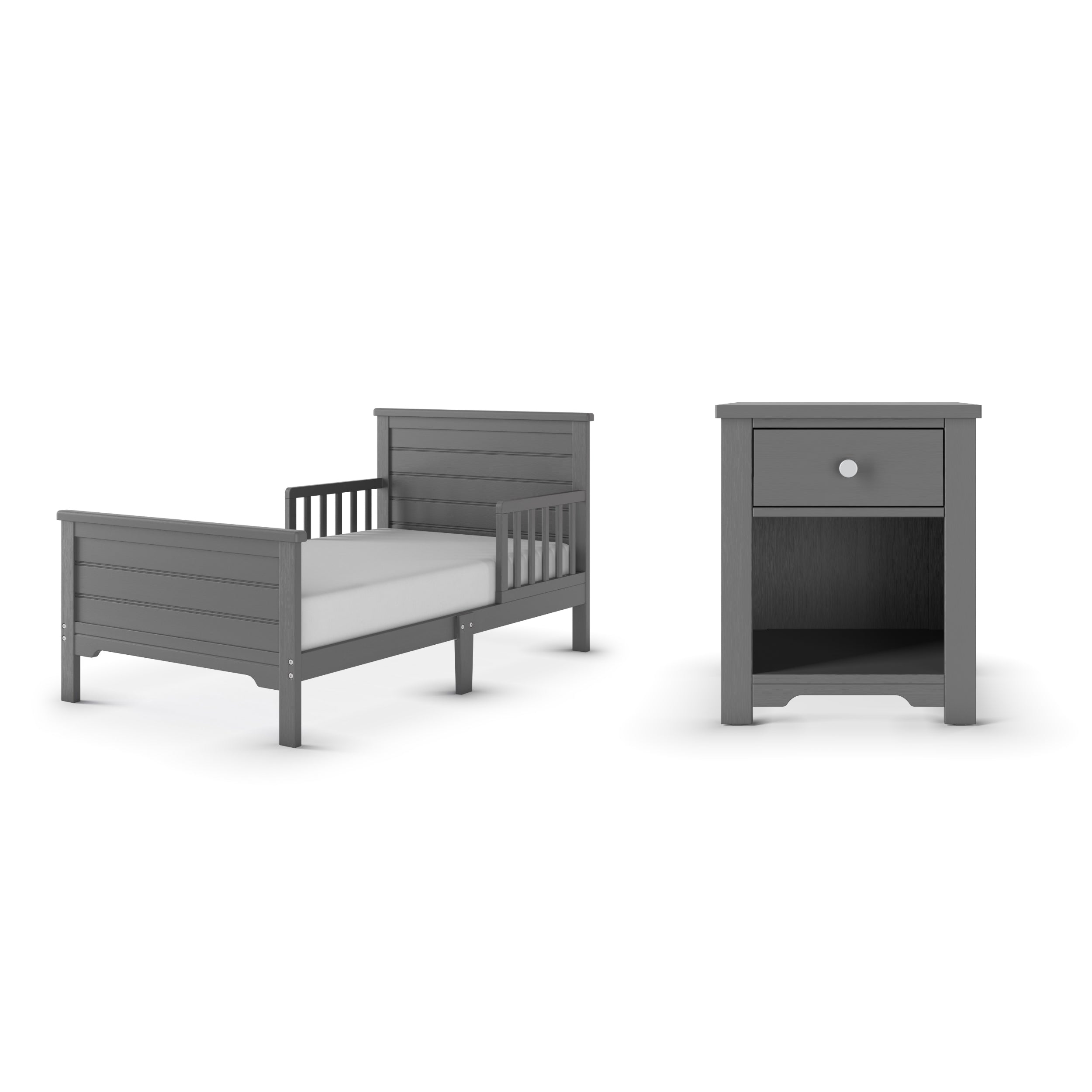 Woodland Toddler Bed. Brushed Pebble - Image 9