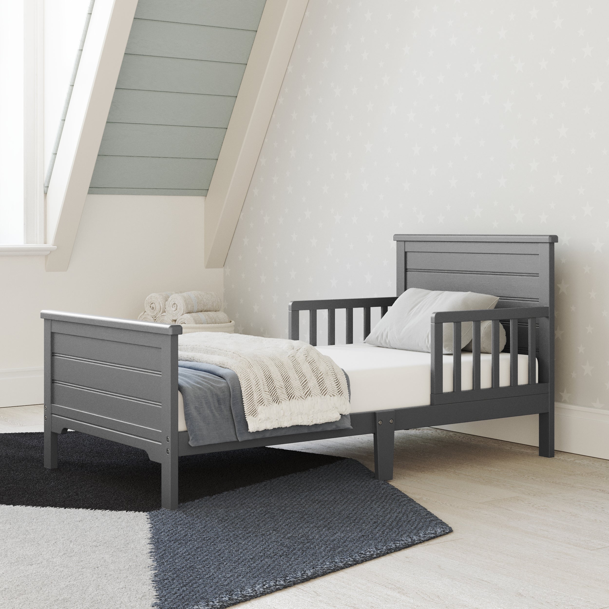 Woodland Toddler Bed. Brushed Pebble - Image 18
