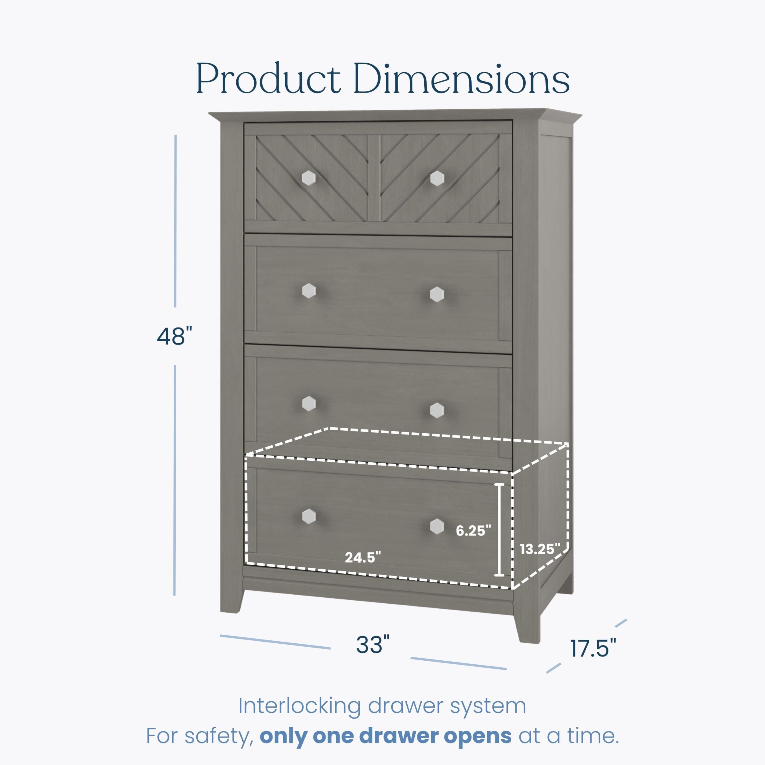 Atwood 3-Piece Nursery Set with Crib. Dresser and Chest - Image 6