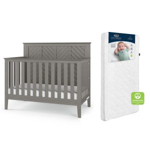 Atwood 2-Piece Crib and DreamWeave Set. Lunar Grey
