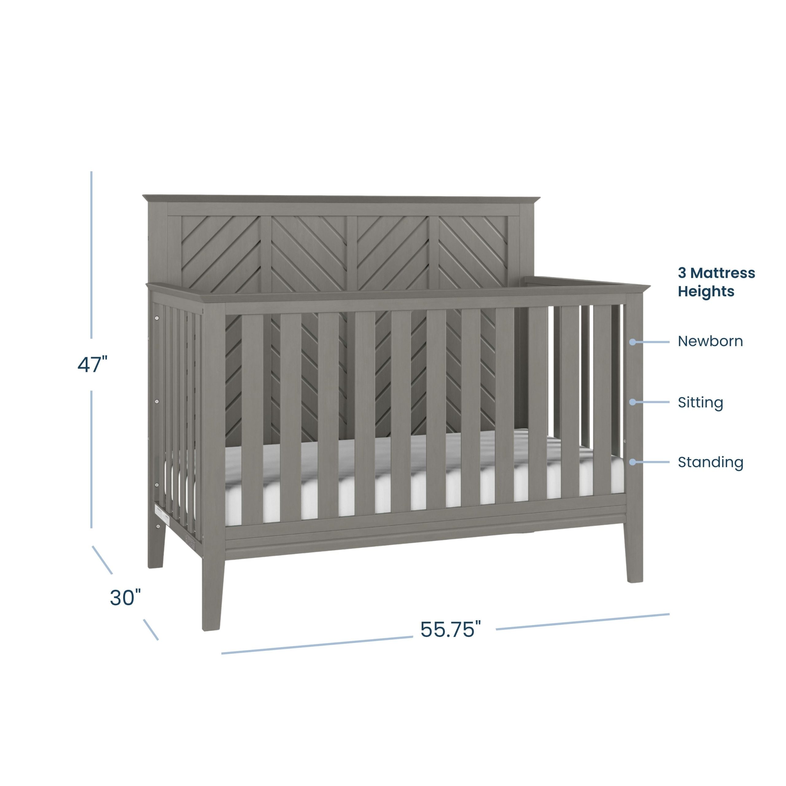 Atwood 3-Piece Nursery Set with Crib. Dresser and Chest - Image 2