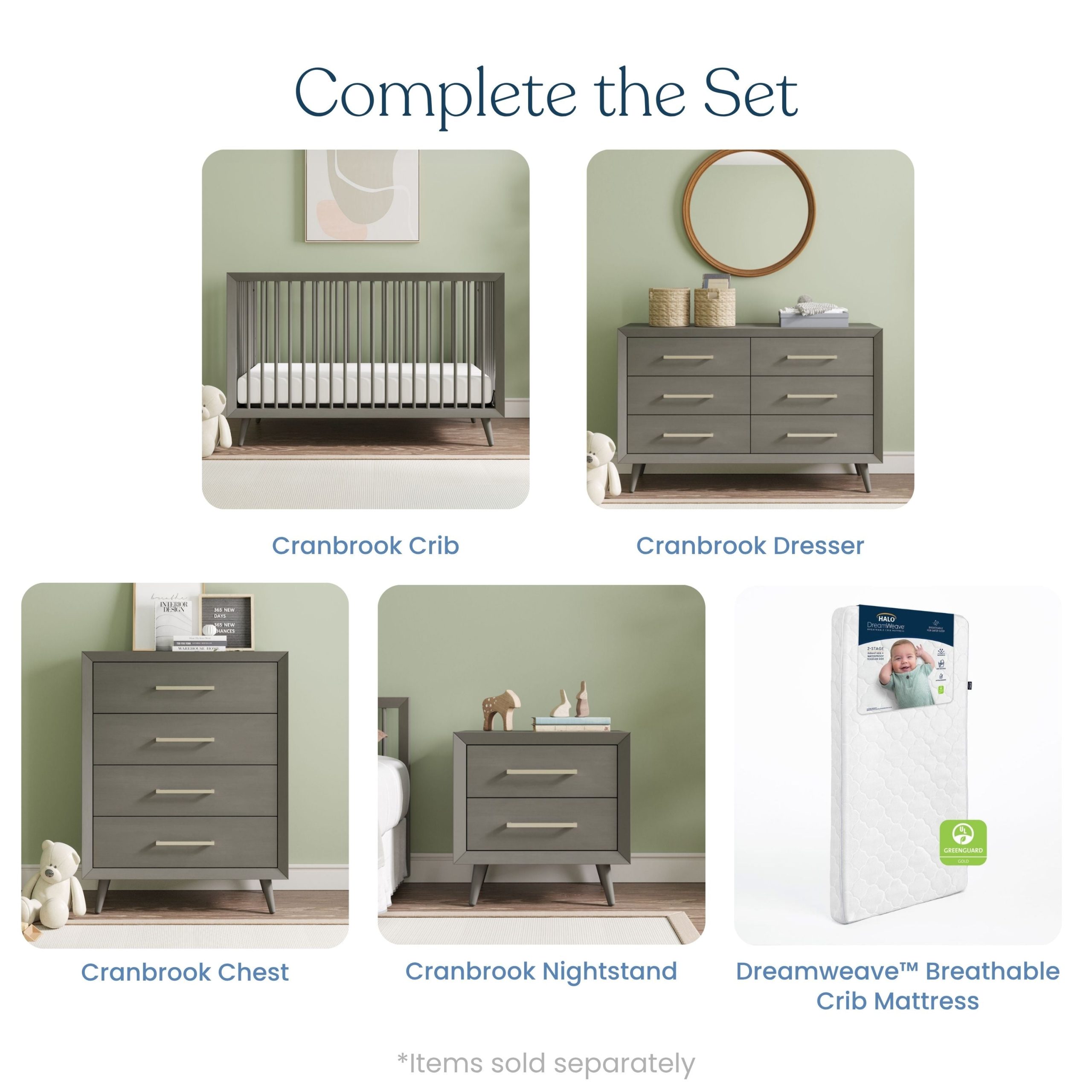 Cranbrook 3 Piece Nursery Set with Crib. Dresser and Chest - Image 9