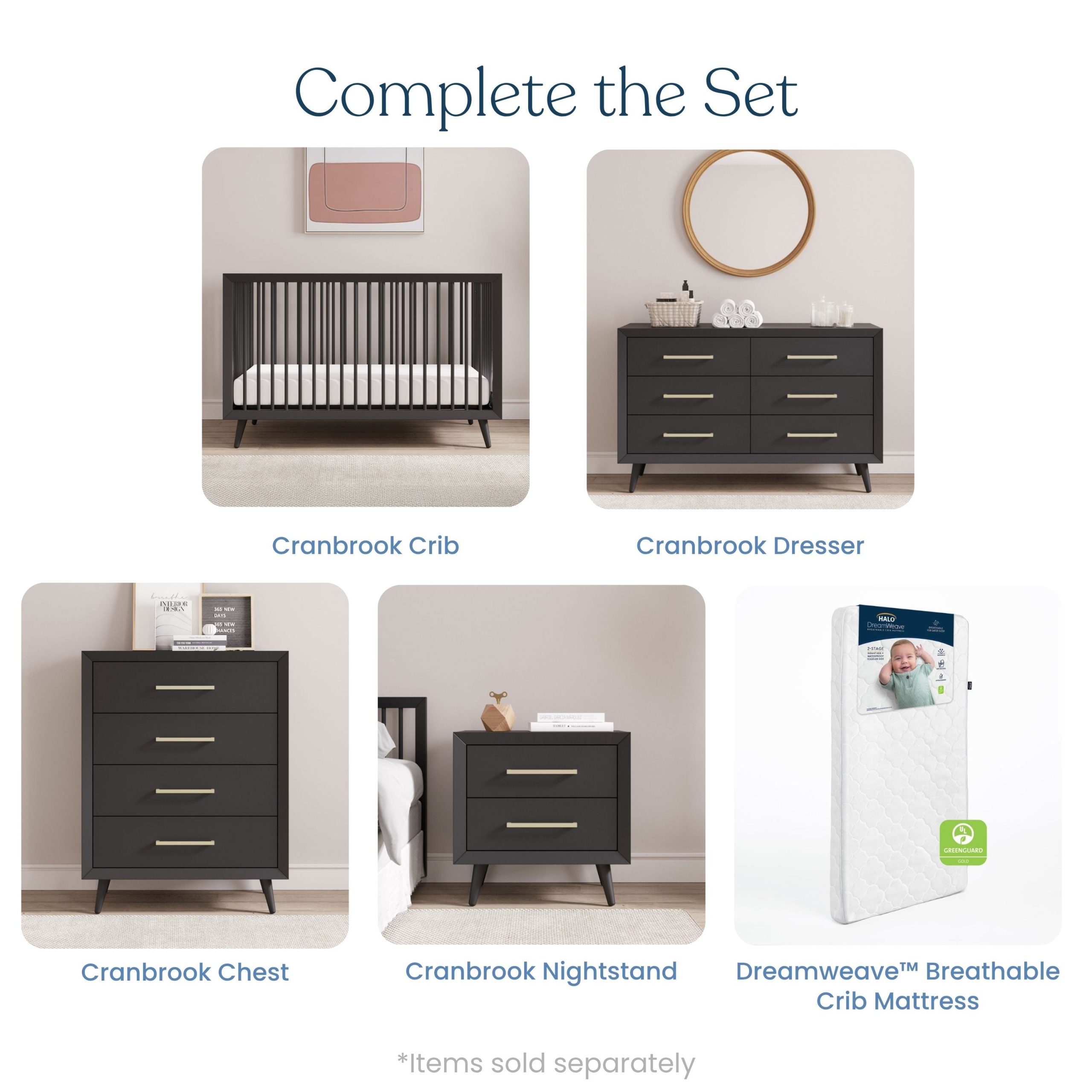 Cranbrook 2 Piece Nursery Set with Crib and Dresser - Image 7