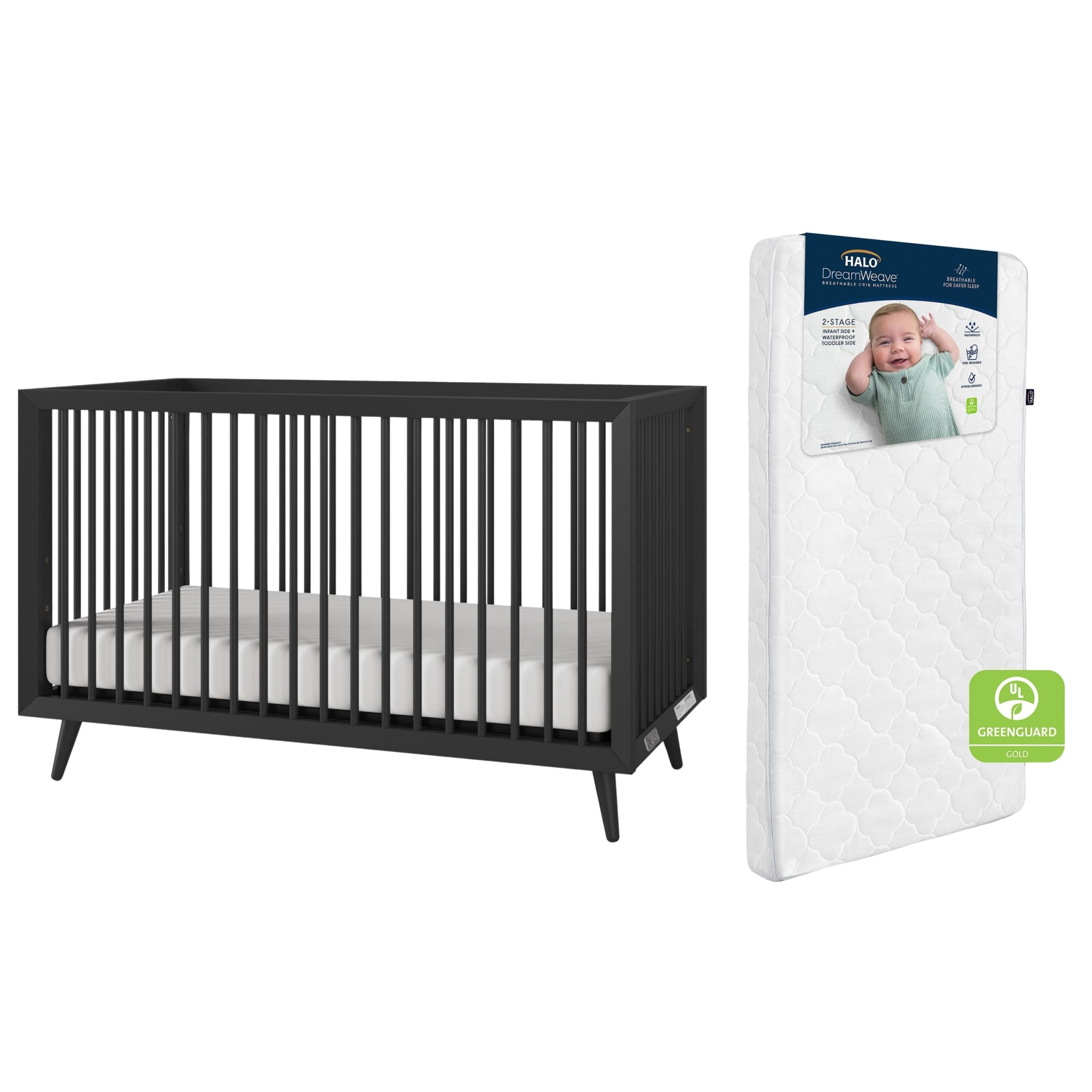 Cranbrook 2-Piece Crib and DreamWeave Set. Ebony