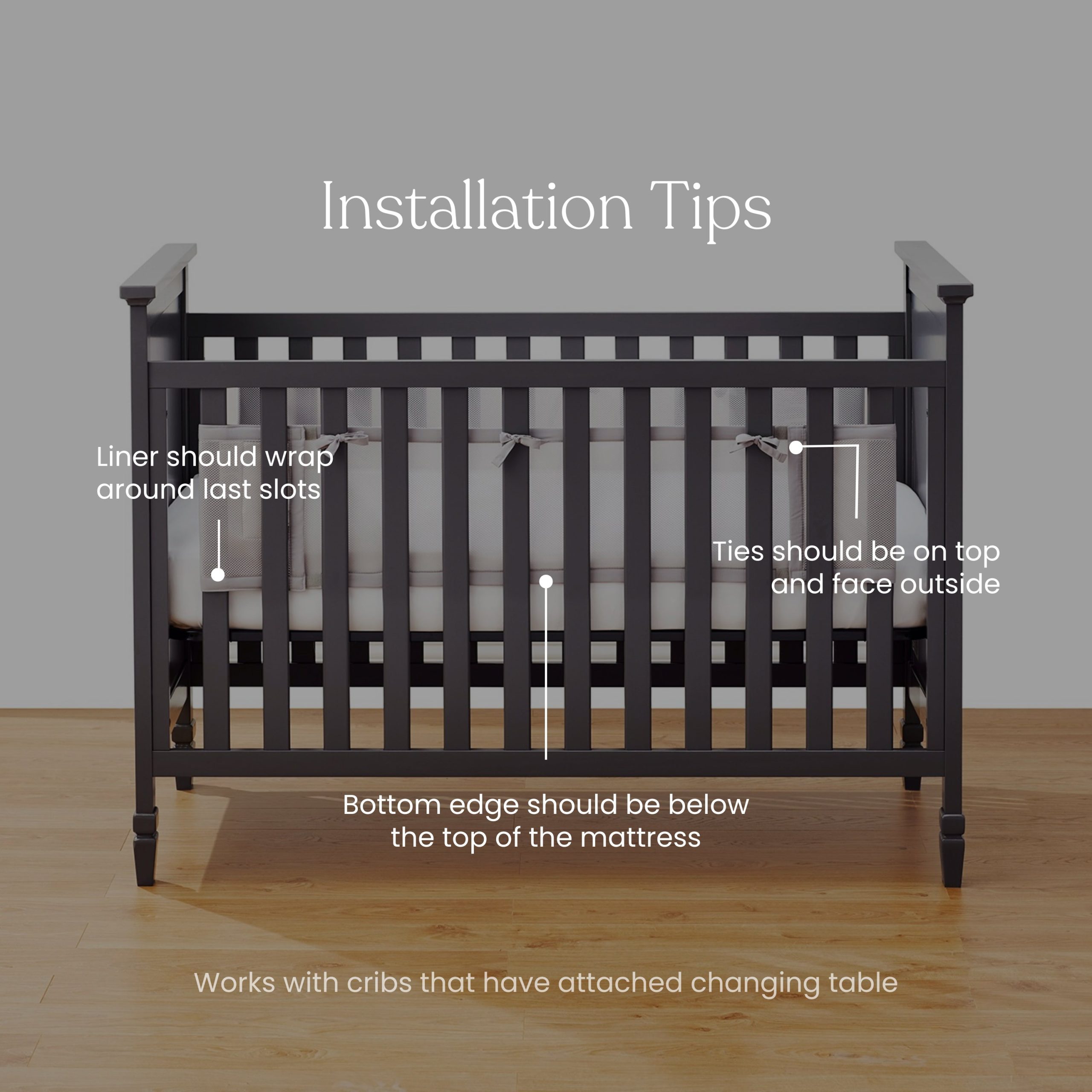 Breathable Mesh Crib Liner for Full Sized Solid End Crib - Image 7