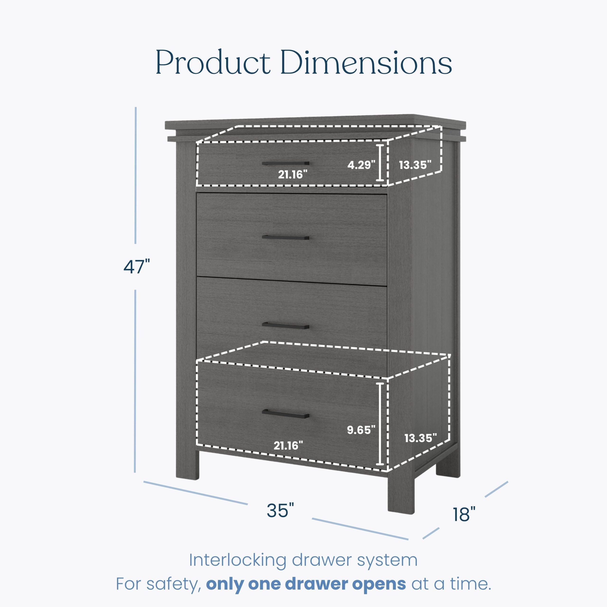 Denman 3-Piece Nursery Set with Crib. Dresser and Chest - Image 7