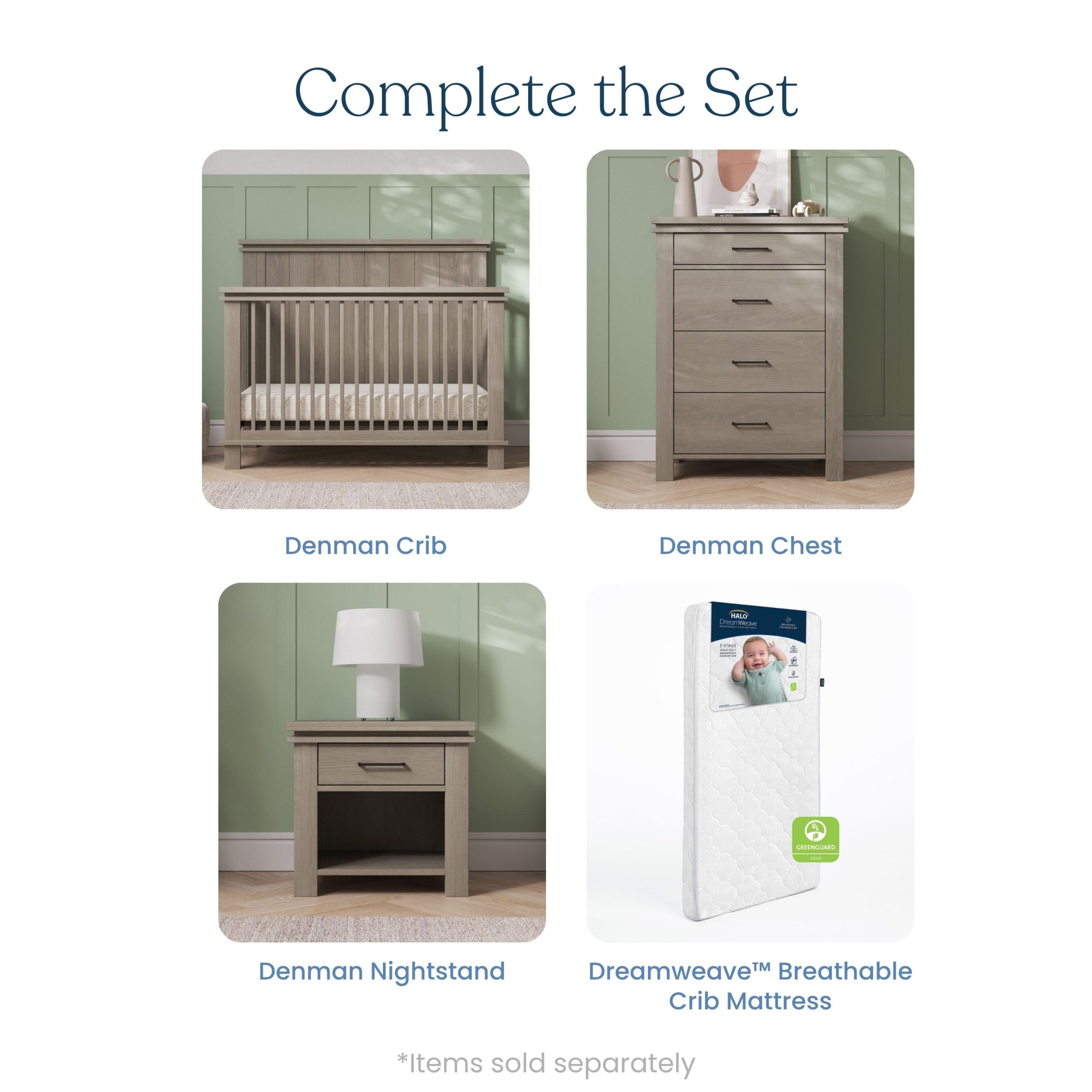 Denman 3-Piece Nursery Set with Crib. Dresser and Chest - Image 9