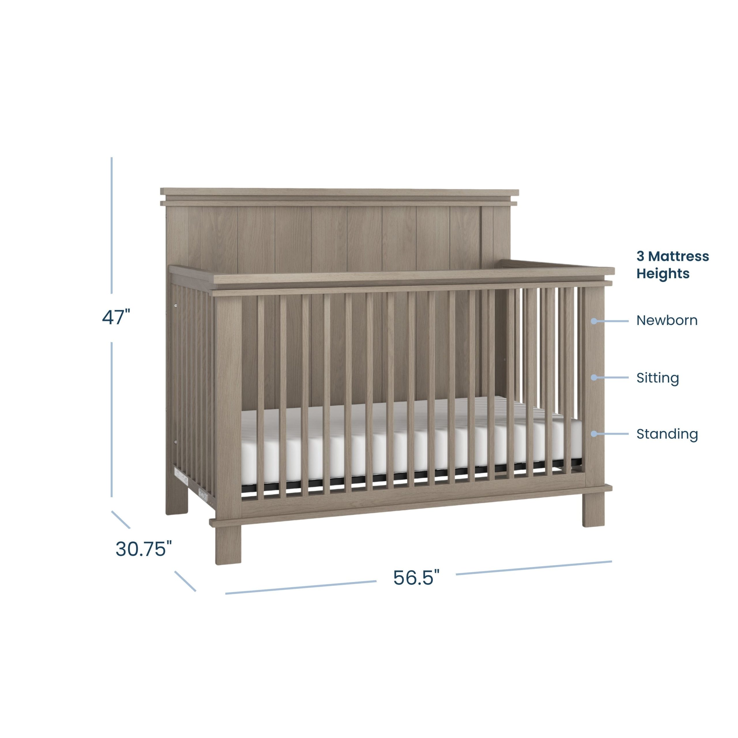 Denman 3-Piece Nursery Set with Crib. Dresser and Chest - Image 2