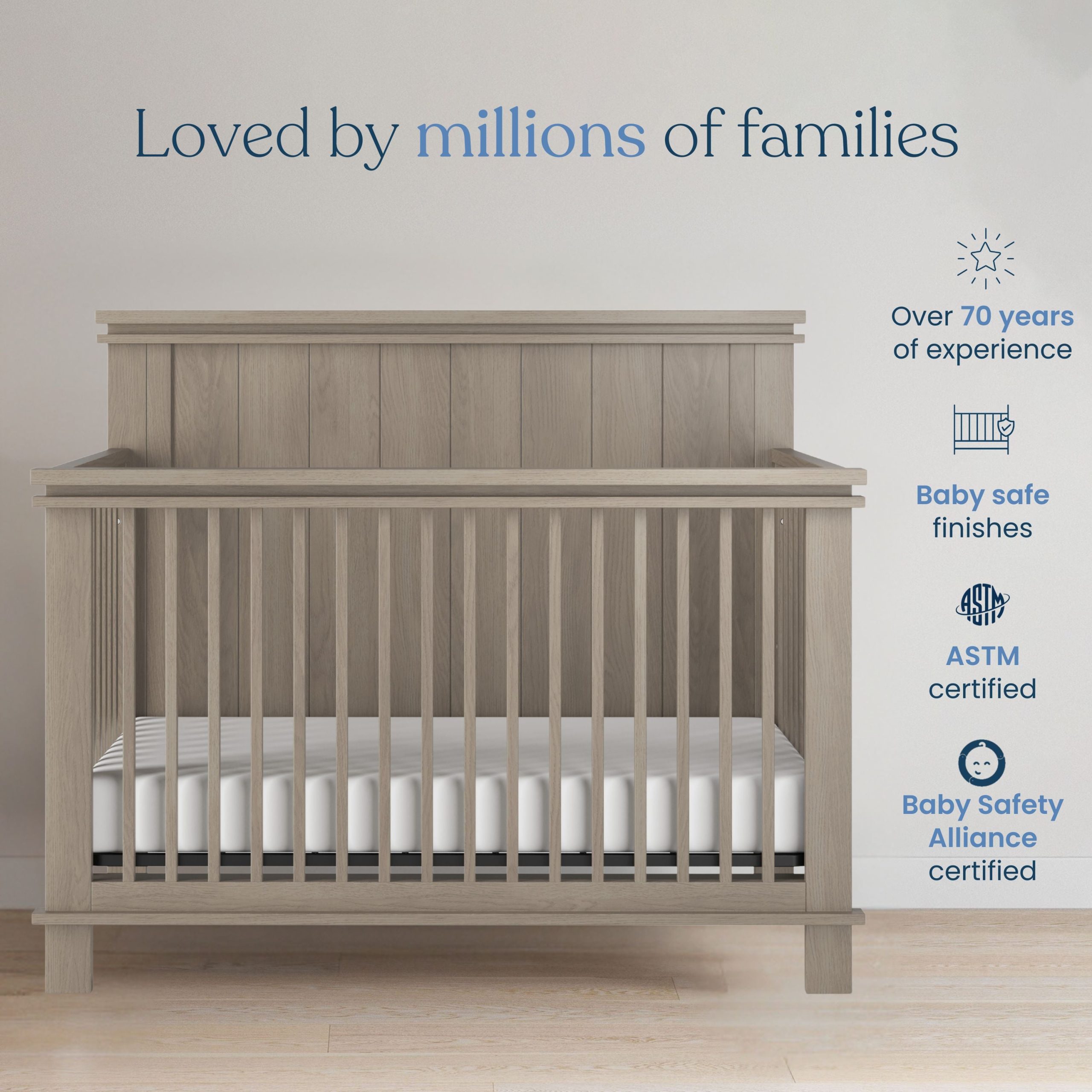 Denman 3-Piece Nursery Set with Crib. Dresser and Chest - Image 4