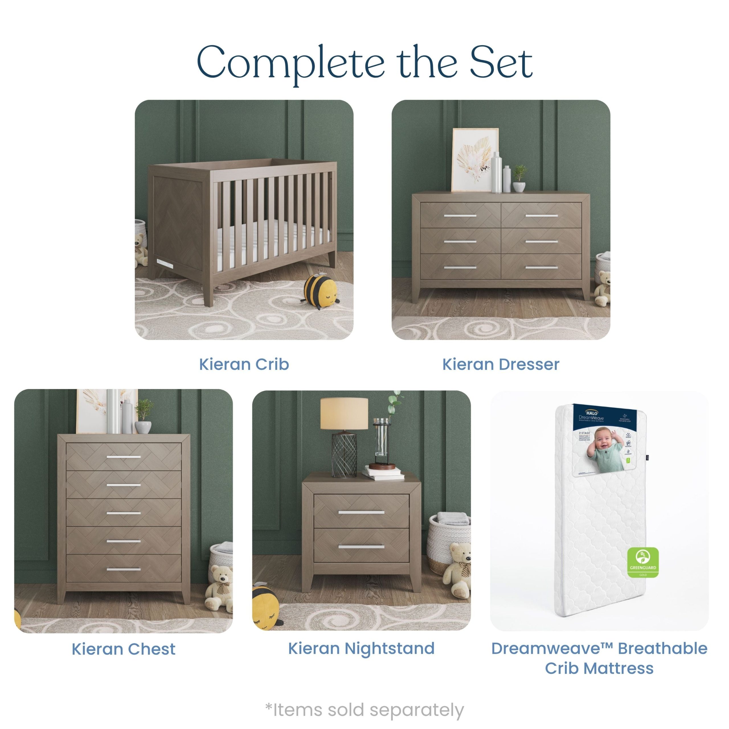 Kieran 3 Piece Nusery Set with Crib. Dresser and Chest - Image 10