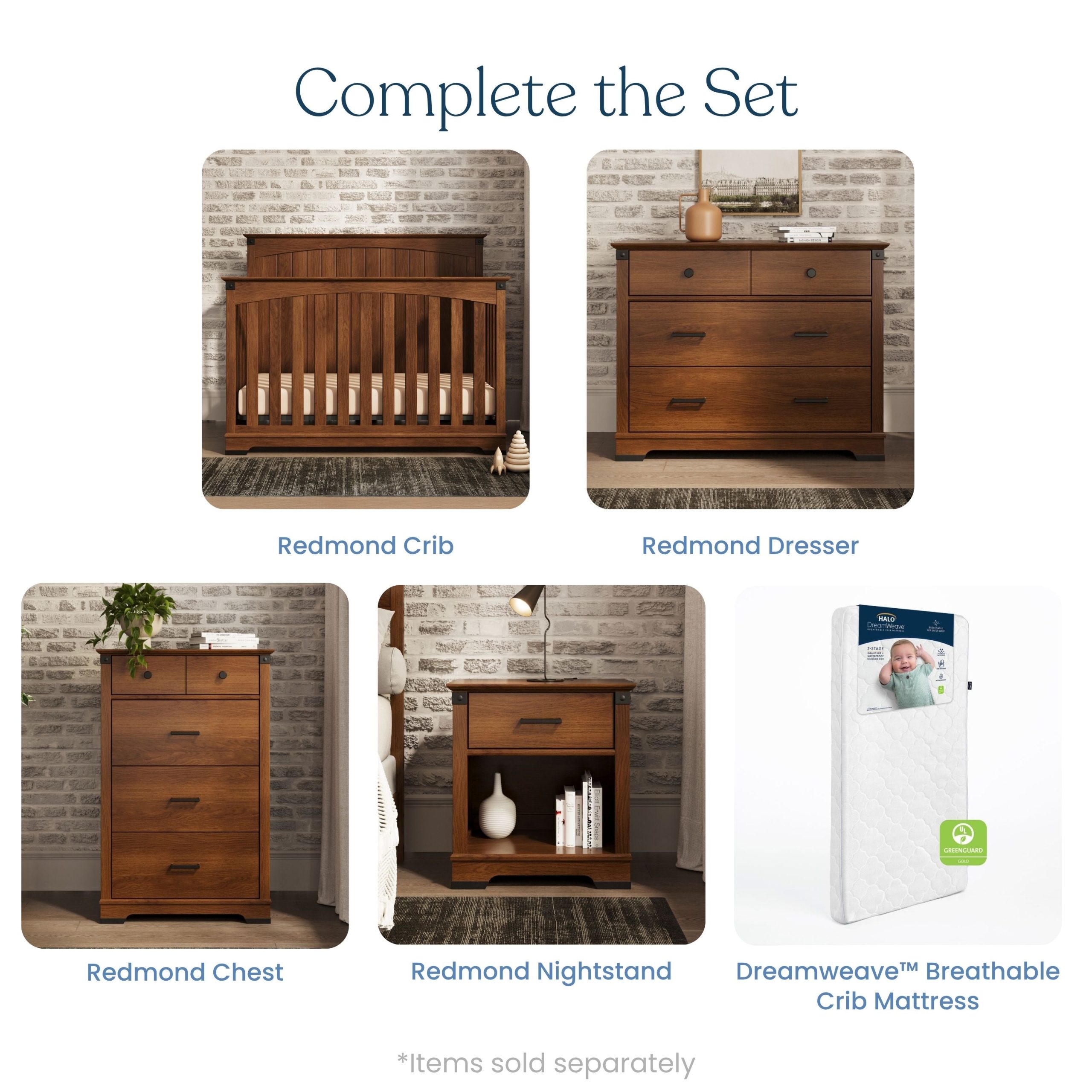 Redmond 4 Piece Nursery Set with Crib. Dresser with Changing Tray and Chest - Image 10