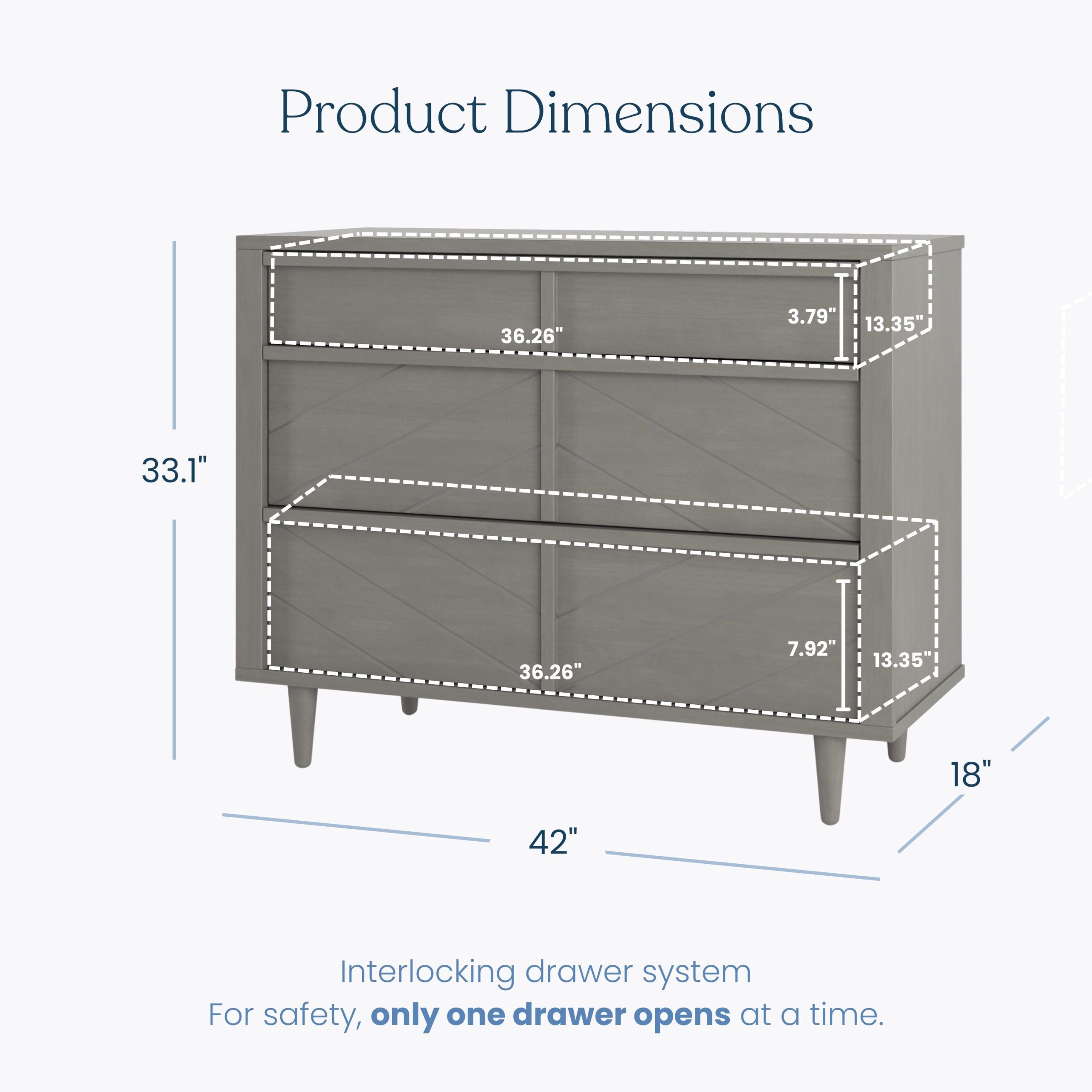 Surrey Hill 3-Piece Nursery Set with Crib. Dresser and Chest - Image 6