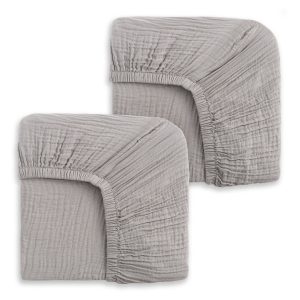 Fitted Crib Sheets 100% Organic Cotton Muslin 2 Pack