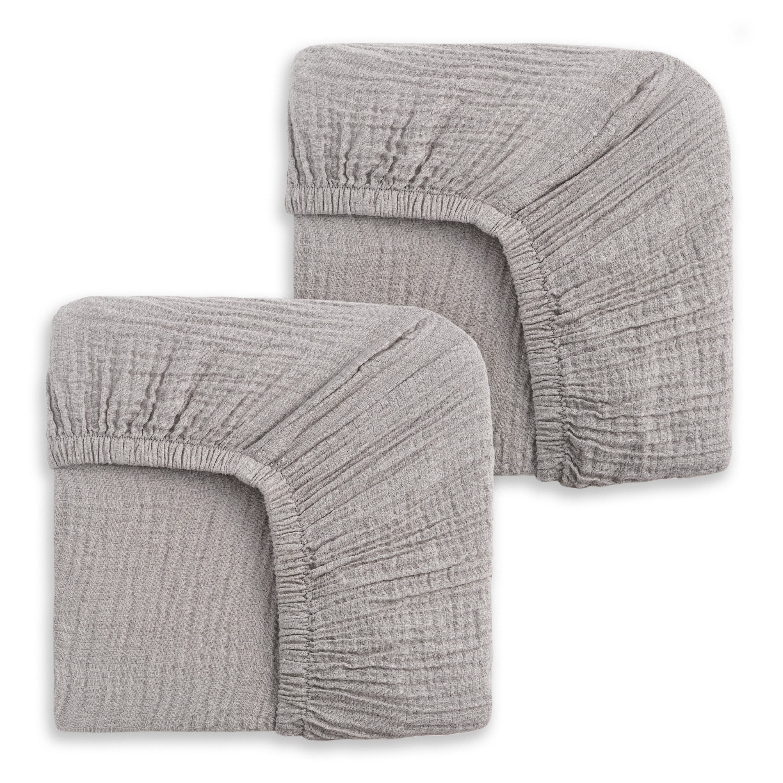 Fitted Crib Sheets 100% Organic Cotton Muslin 2 Pack