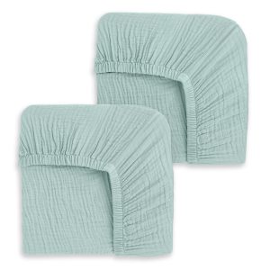 Fitted Crib Sheets 100% Organic Cotton Muslin 2 Pack