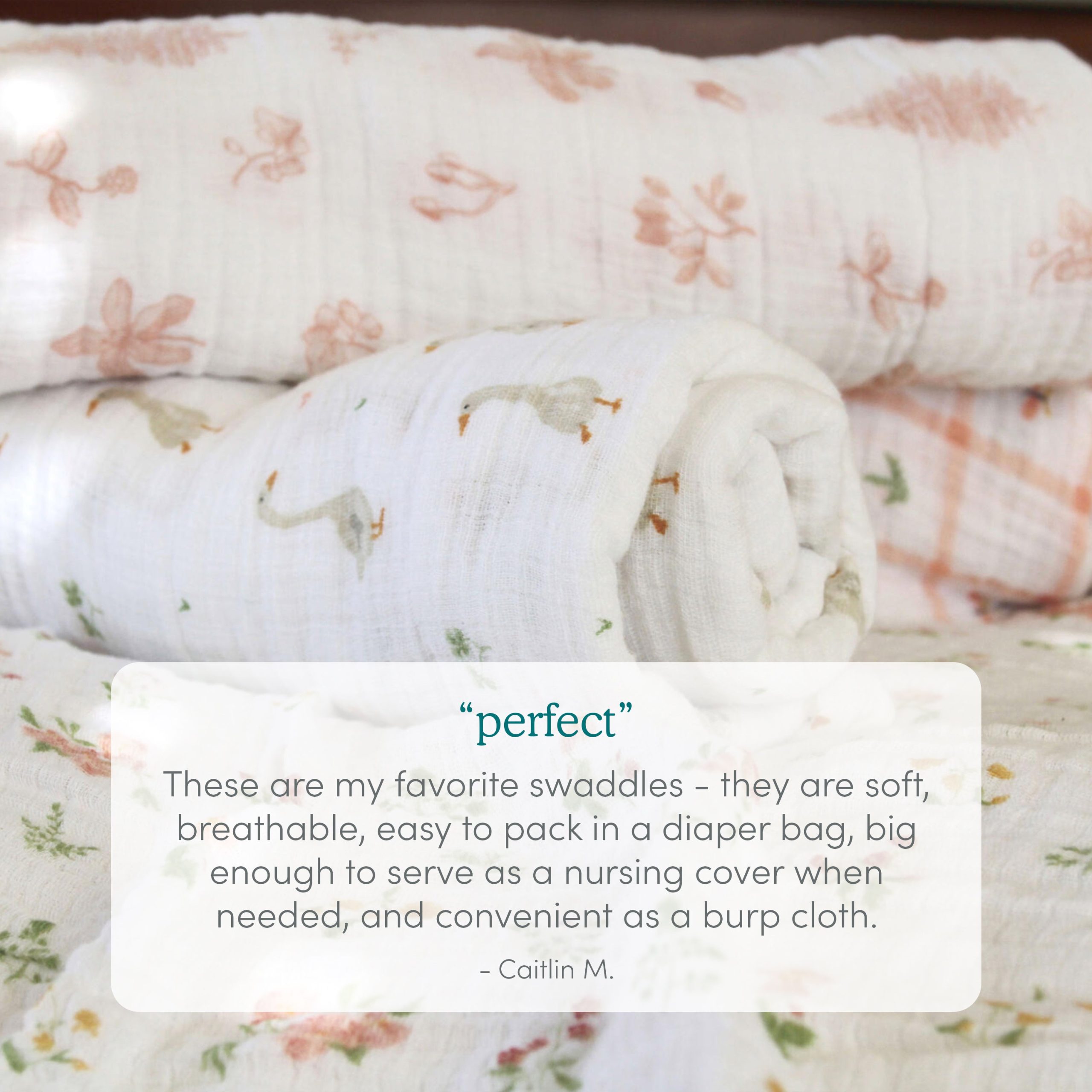 essentials cotton muslin swaddle blanket 4 pack - Image 5