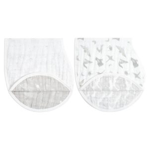 organic cotton muslin burpy bibs 2 pack
