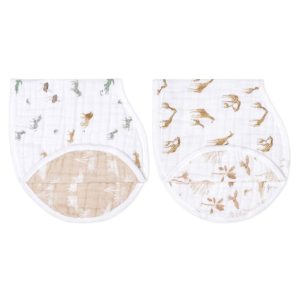 organic cotton muslin burpy bibs 2 pack