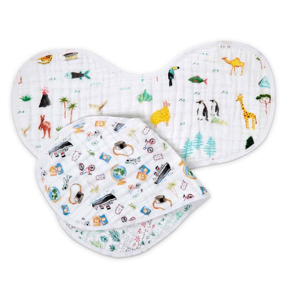 boutique 100% cotton muslin burpy bibs 2 pack - Image 4