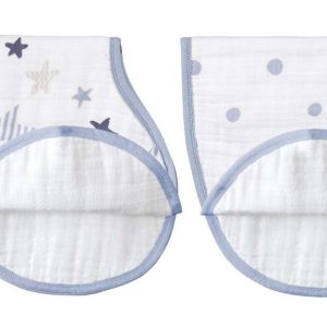 boutique 100% cotton muslin burpy bibs 2 pack