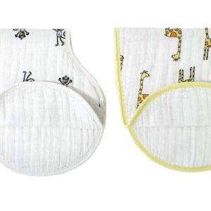 boutique 100% cotton muslin burpy bibs 2 pack
