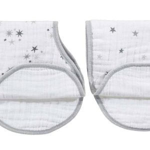 boutique 100% cotton muslin burpy bibs 2 pack