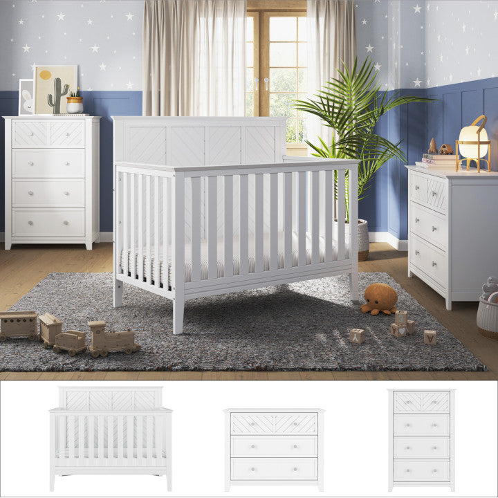 Atwood 3-Piece Nursery Set with Crib. Dresser and Chest
