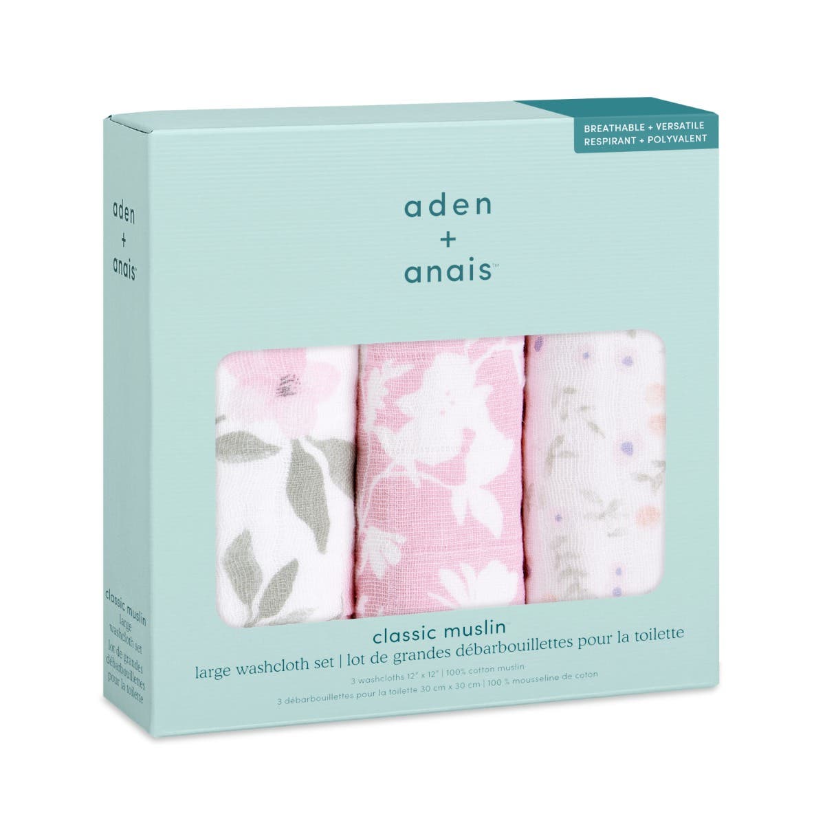 boutique 100% cotton muslin oversized washcloths 3 pack - Image 2
