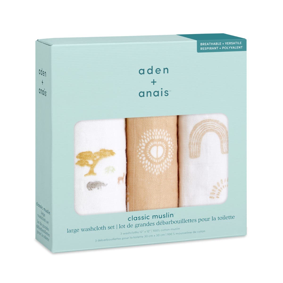 boutique 100% cotton muslin oversized washcloths 3 pack - Image 3
